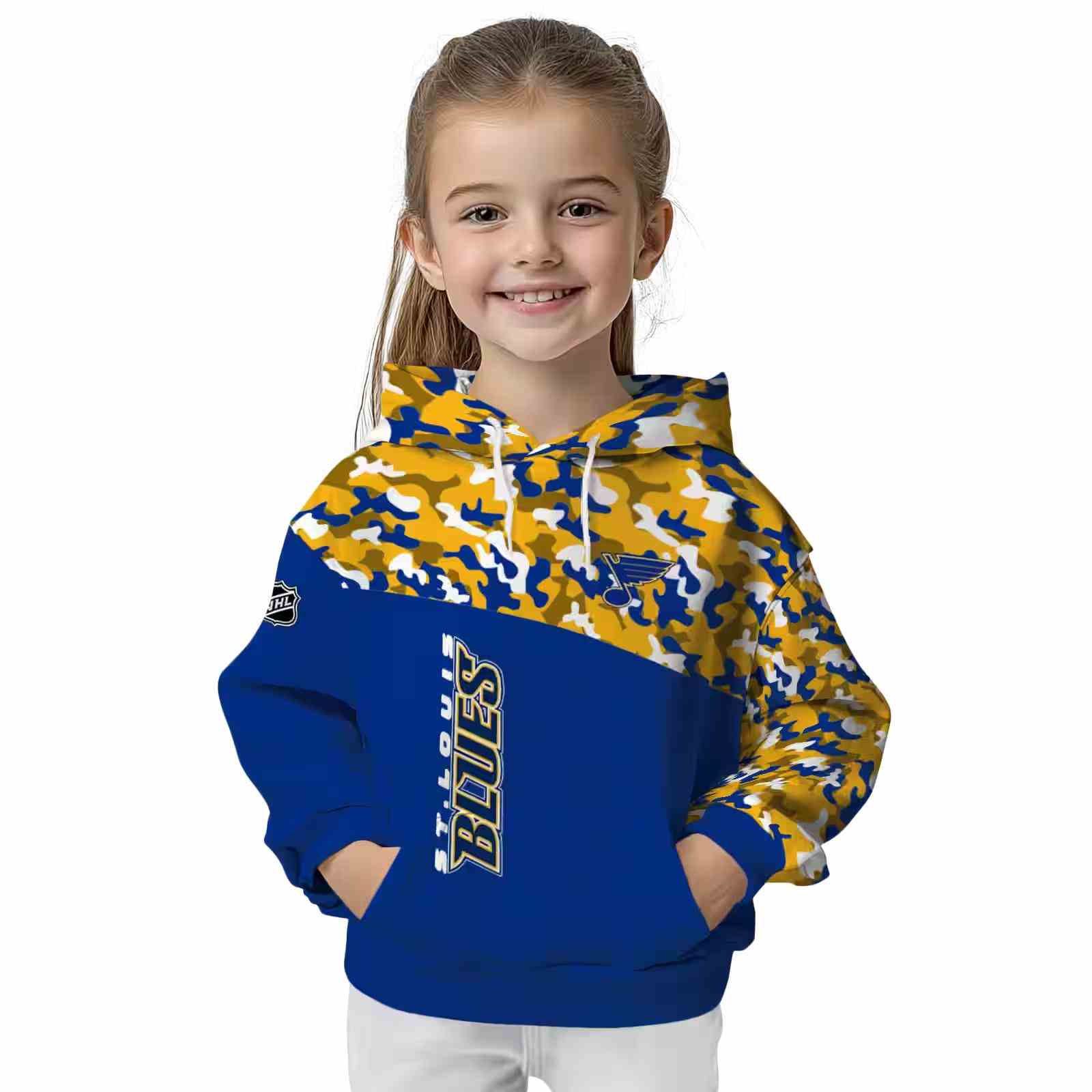 custom st louis blues camo pattern blue hoodie top rated