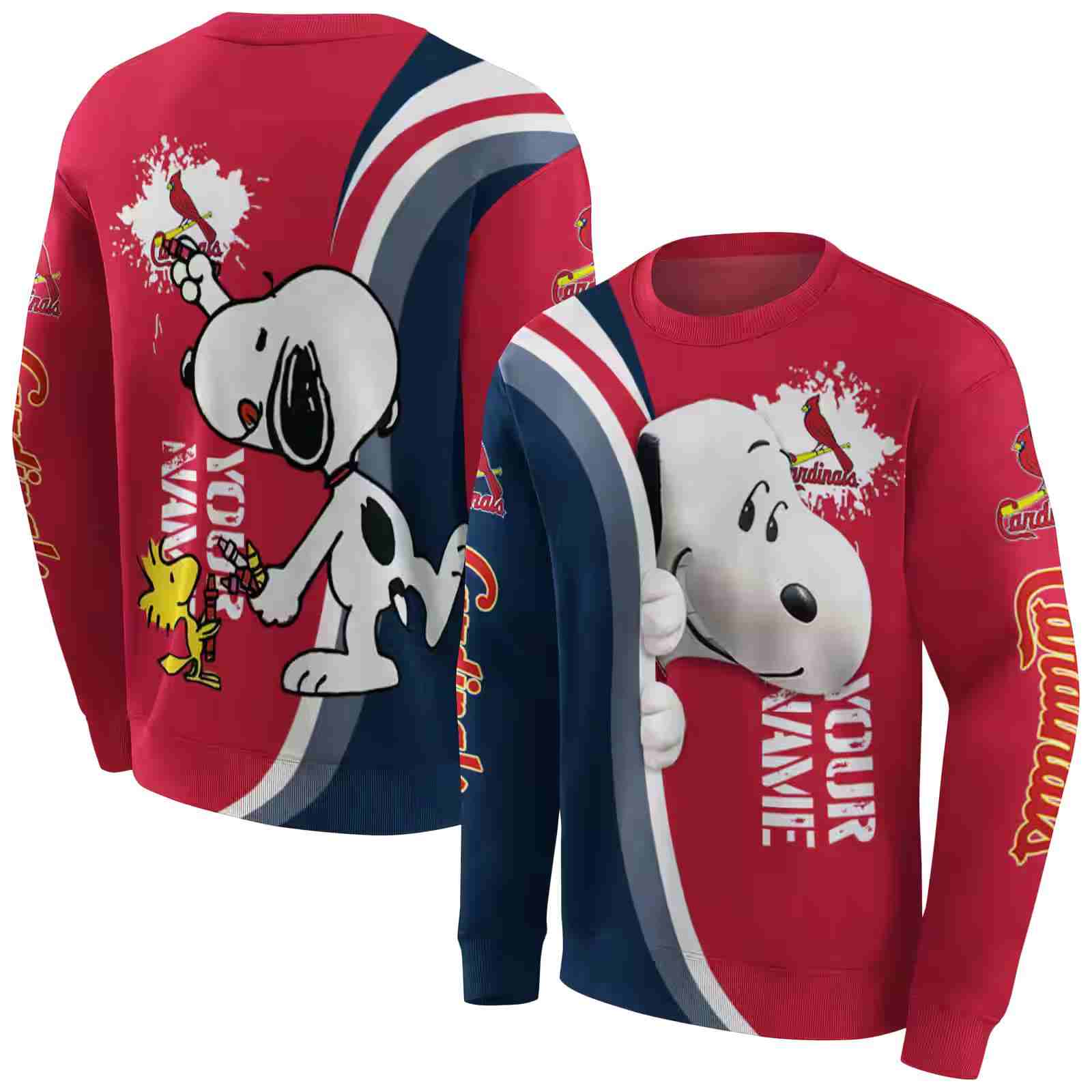 custom st louis cardinals peeking snoopy red hoodie premium grade