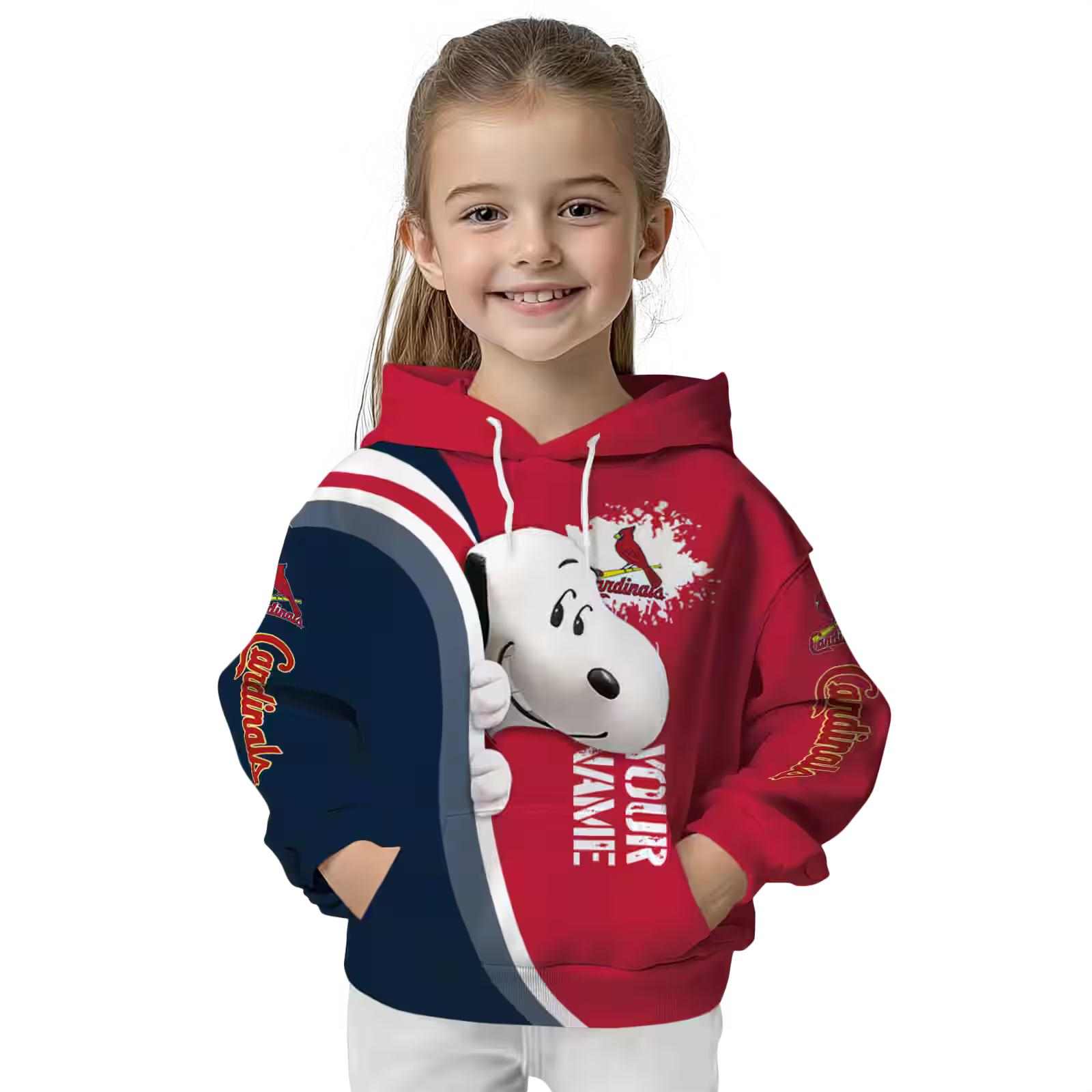 custom st louis cardinals peeking snoopy red hoodie top rated