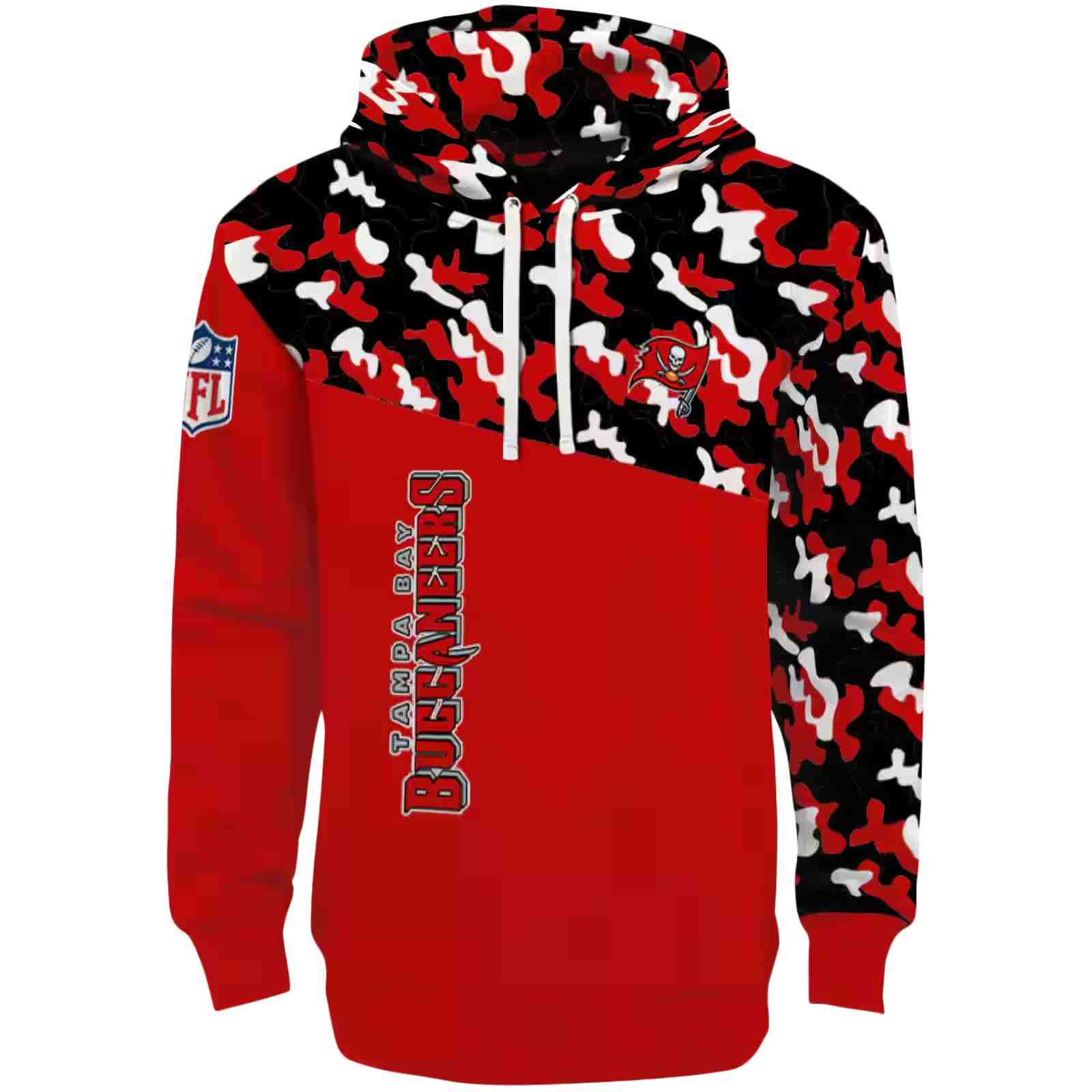 Custom Tampa Bay Buccaneers Camo Pattern Red Hoodie