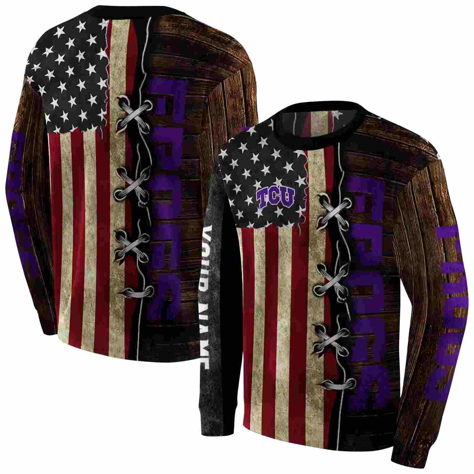 custom tcu horned frogs american pride hoodie premium grade