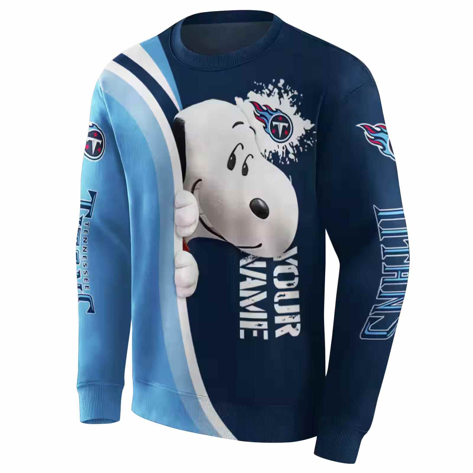 custom tennessee titans peeking snoopy navy hoodie new arrival