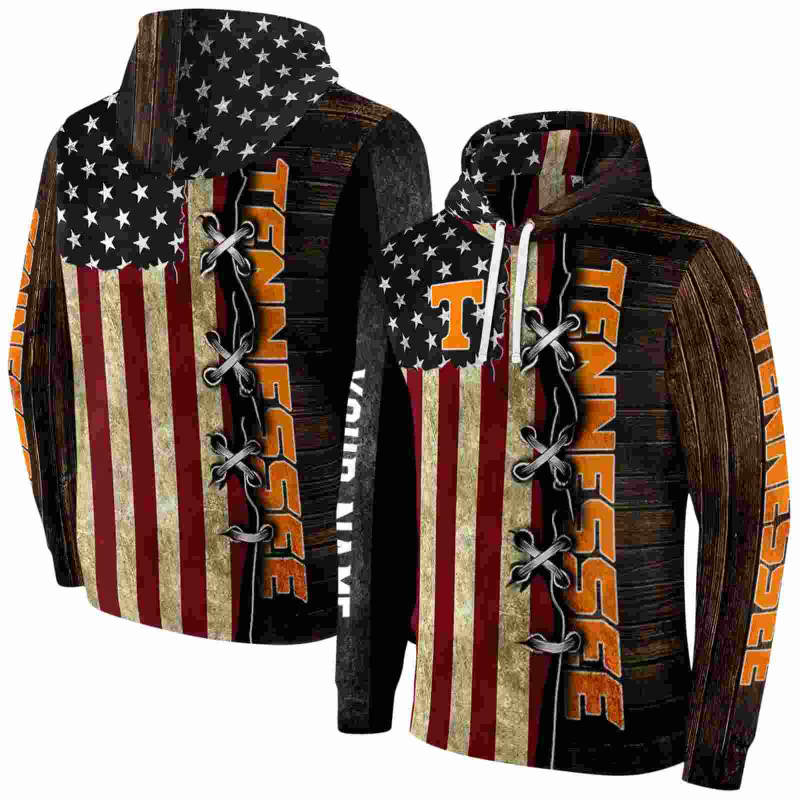 custom tennessee volunteers american pride hoodie fashion forward