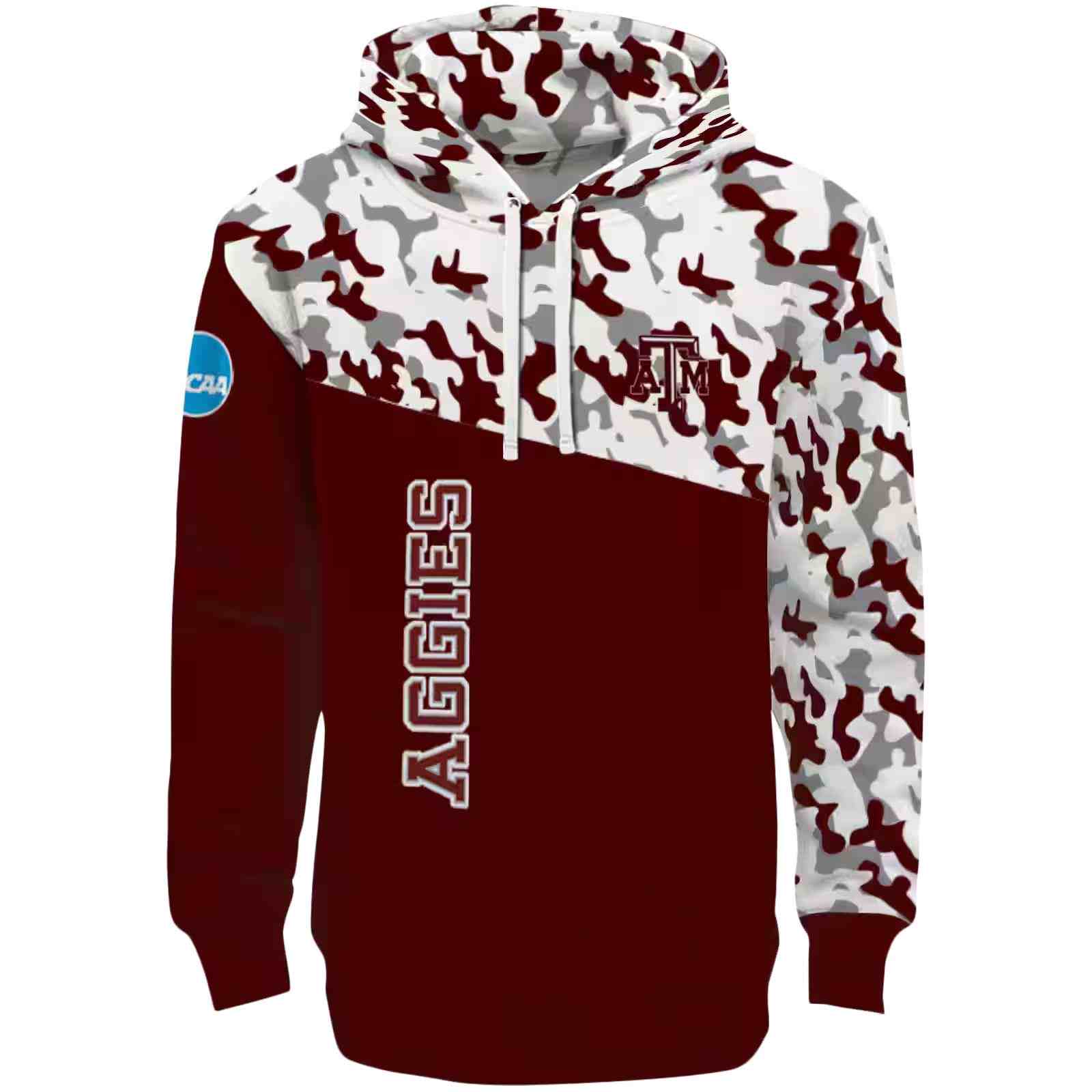 Custom Texas A&M Aggies Camo Pattern Maroon Hoodie