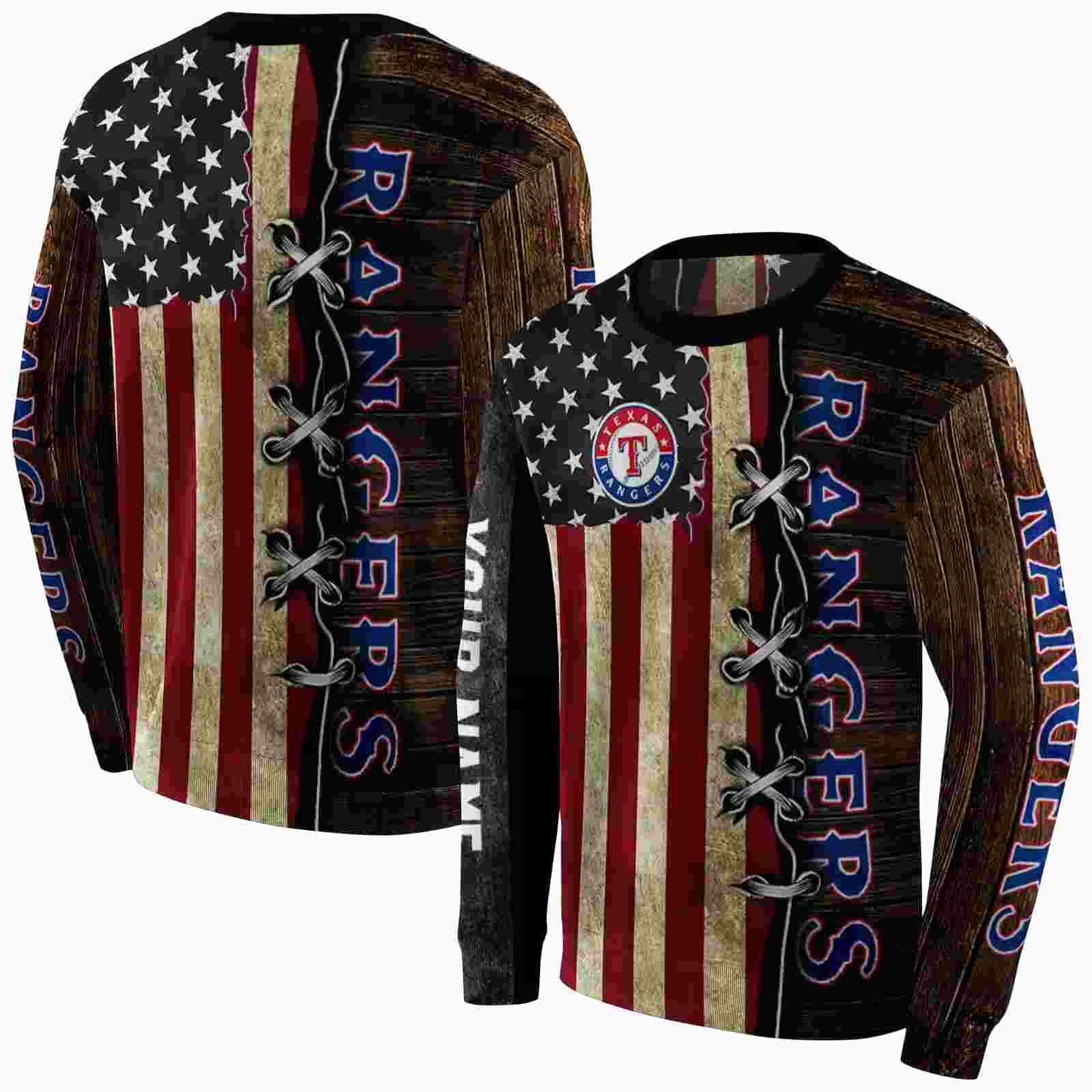 custom texas rangers american pride hoodie premium grade