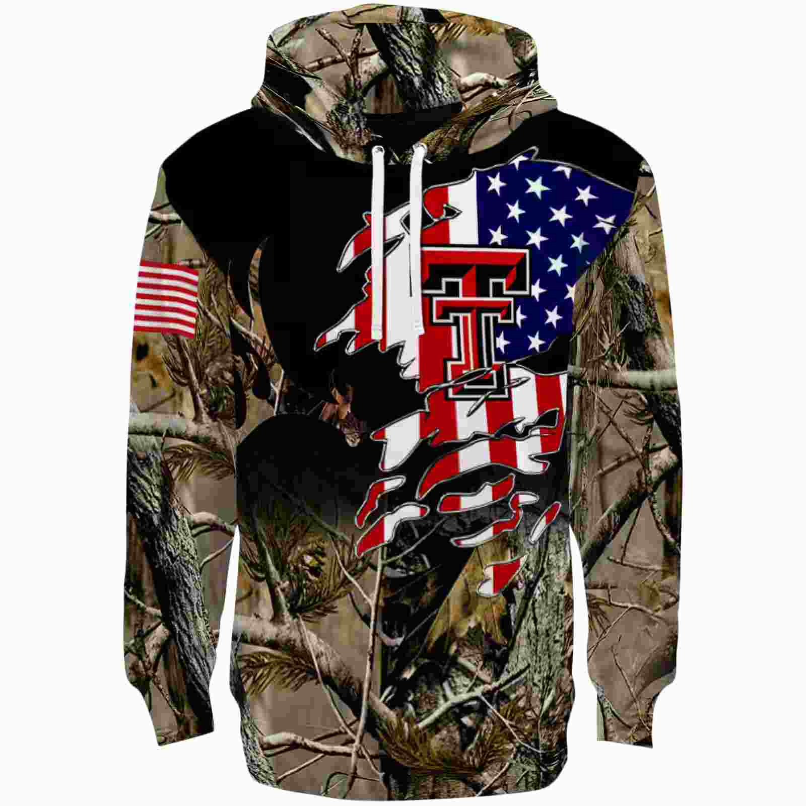 Custom Texas Tech Red Raiders Tree Camo Hoodie