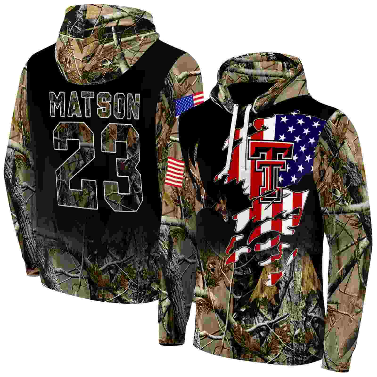 custom texas tech red raiders tree camo hoodie fashion forward