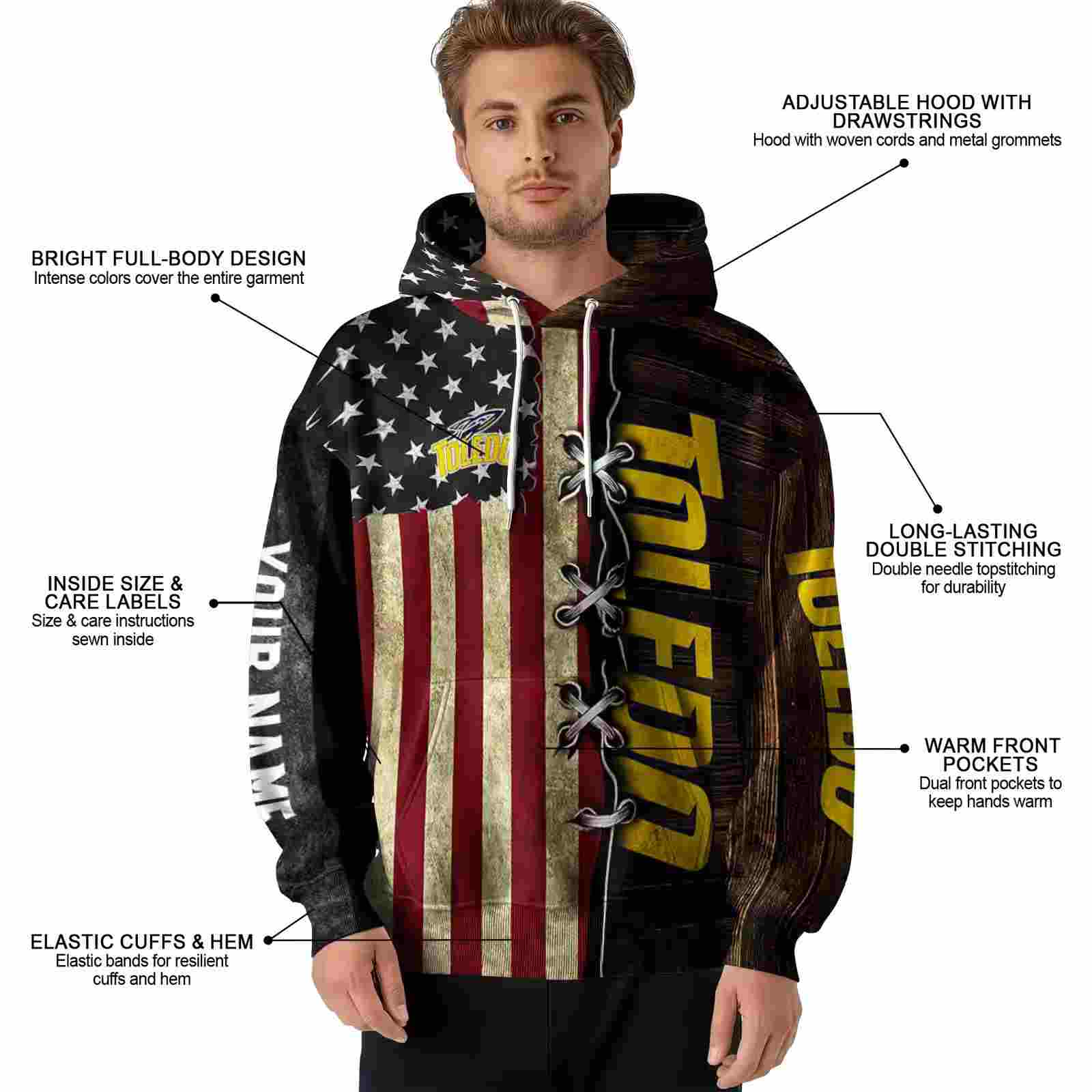 custom toledo rockets american pride hoodie latest model