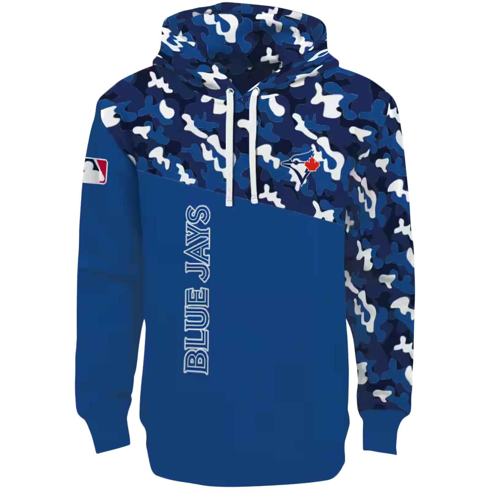 Custom Toronto Blue Jays Camo Pattern Blue Hoodie