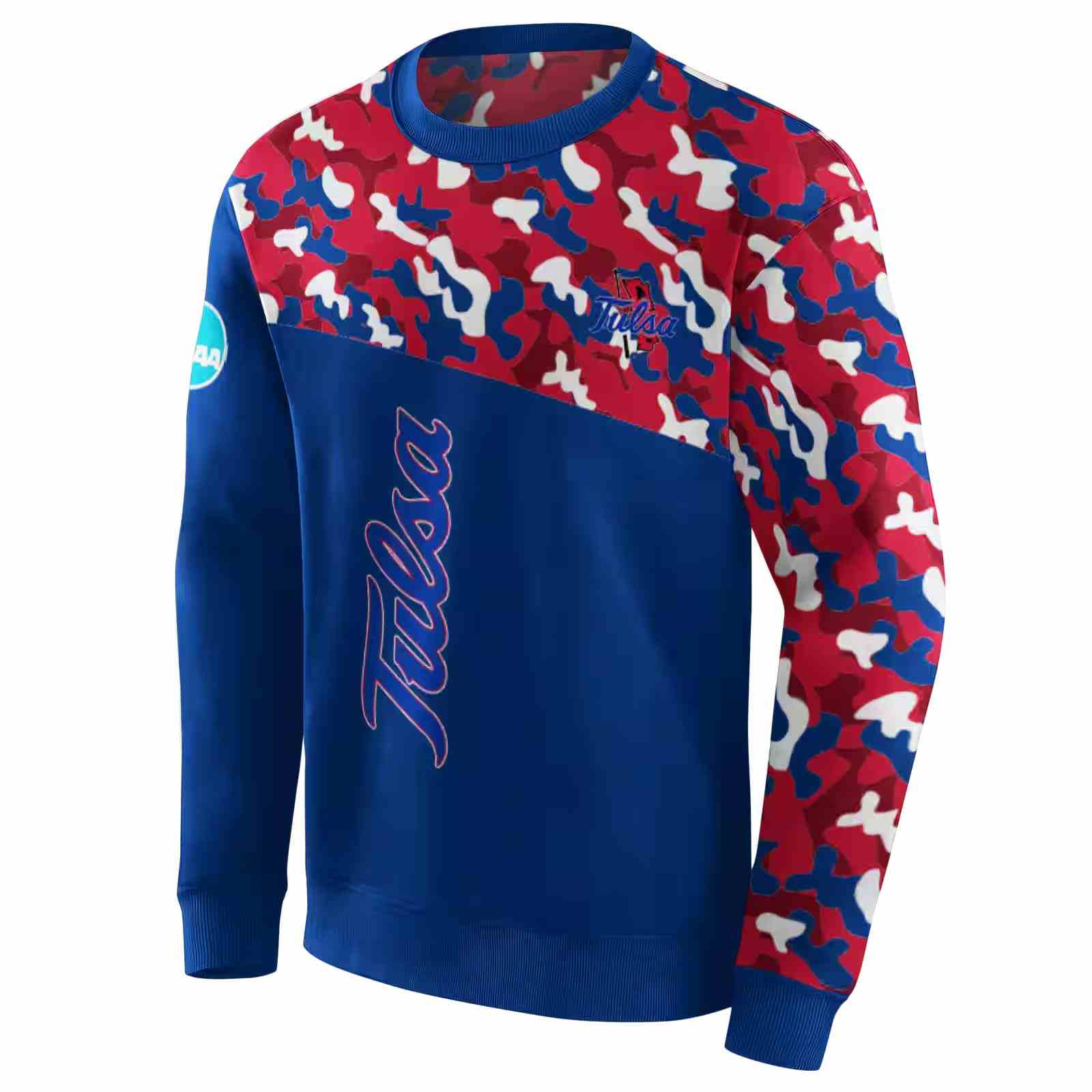 custom tulsa golden hurricane camo pattern blue hoodie new arrival