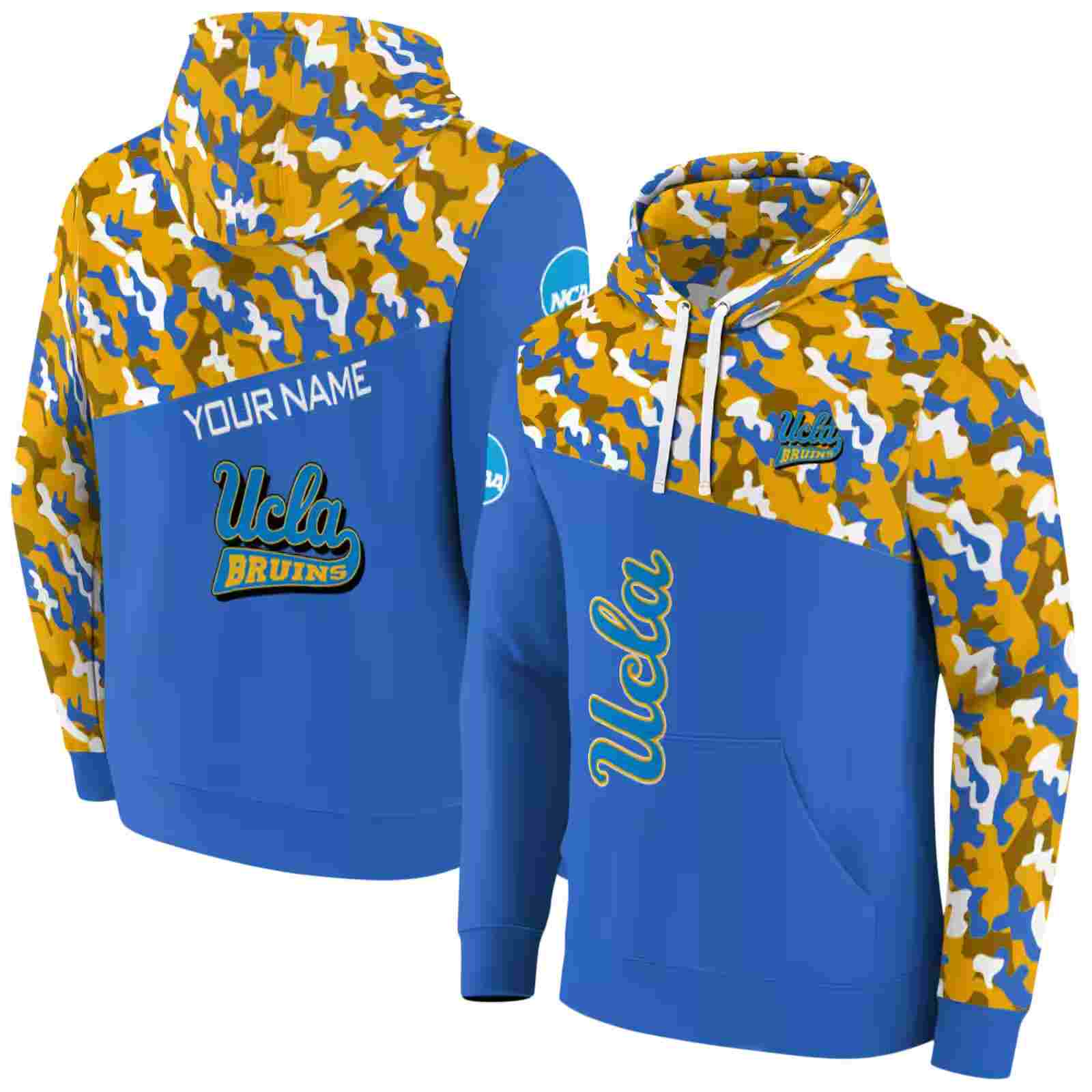 custom ucla bruins camo pattern blue hoodie fashion forward