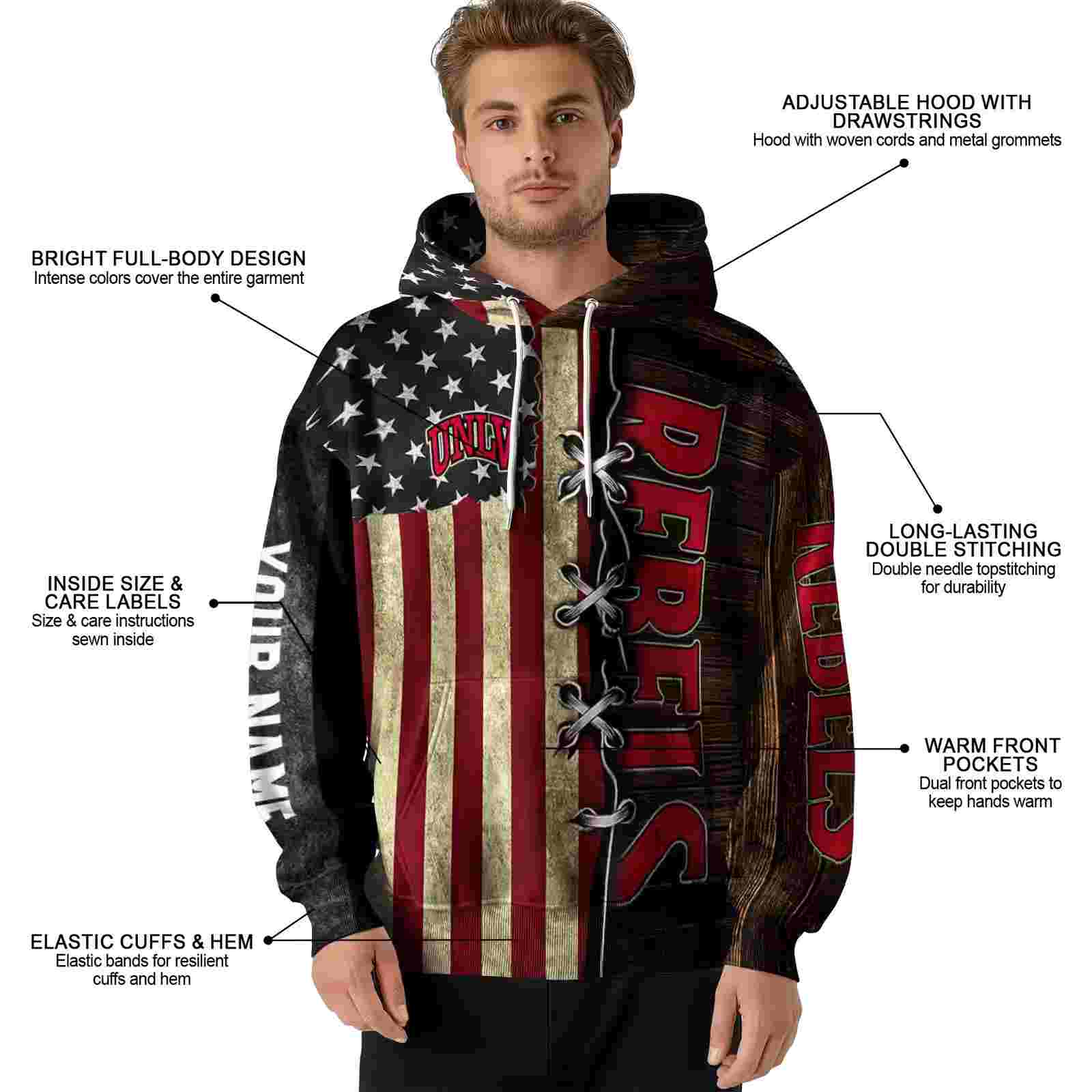 custom unlv rebels american pride hoodie latest model