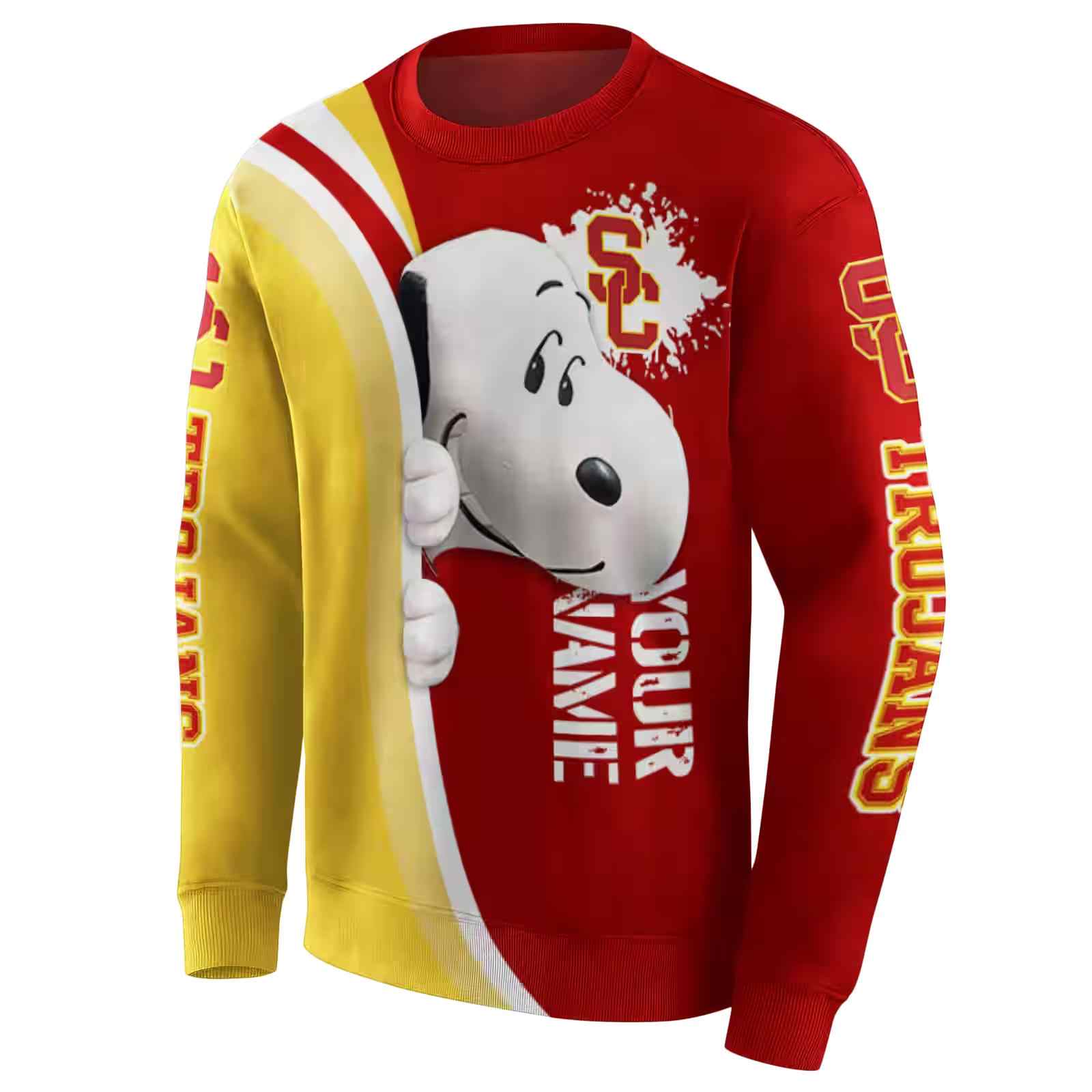 custom usc trojans peeking snoopy red hoodie new arrival