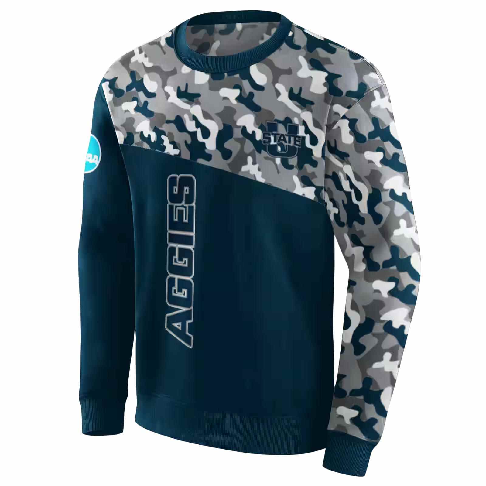 custom utah state aggies camo pattern navy hoodie new arrival