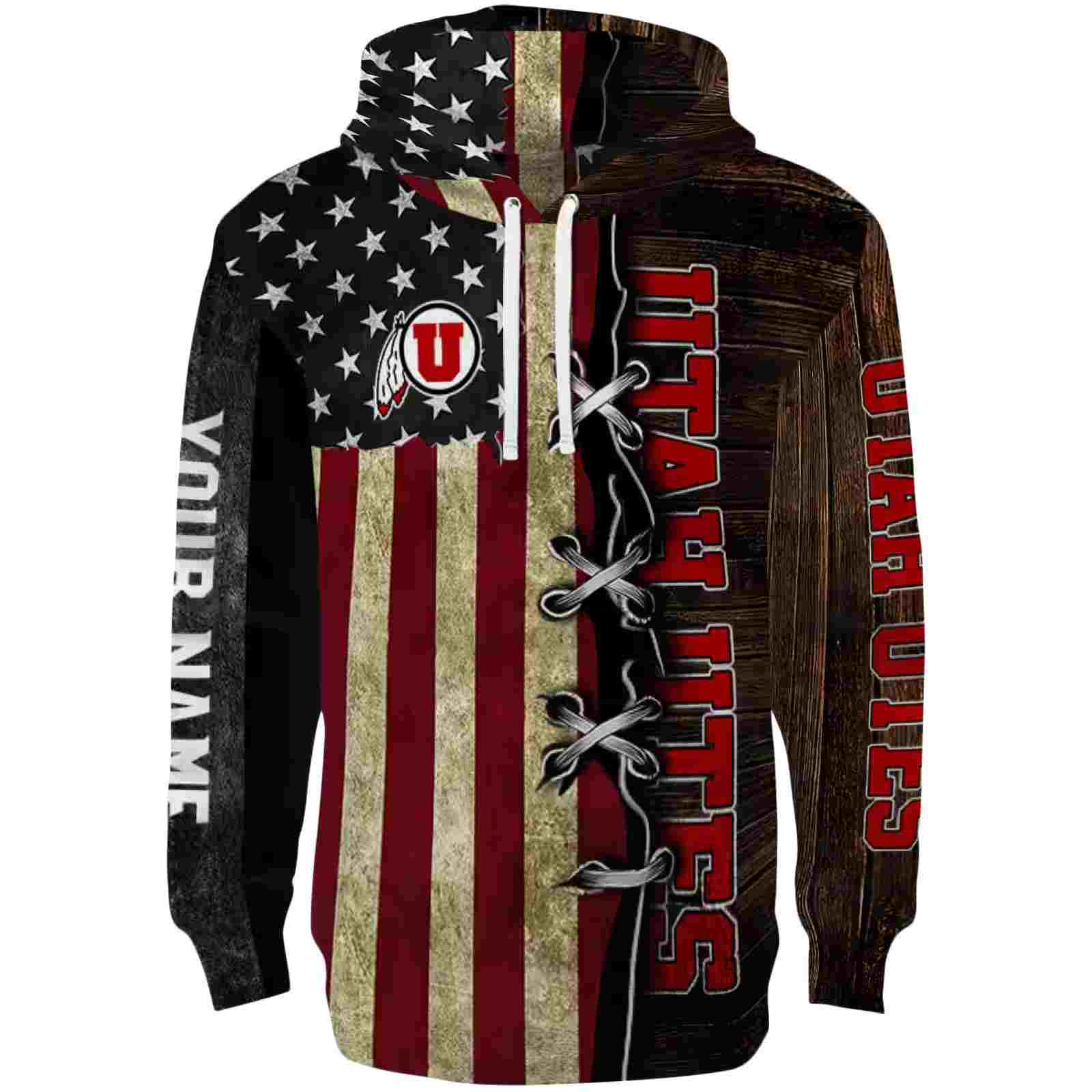 Custom Utah Utes American Pride Hoodie