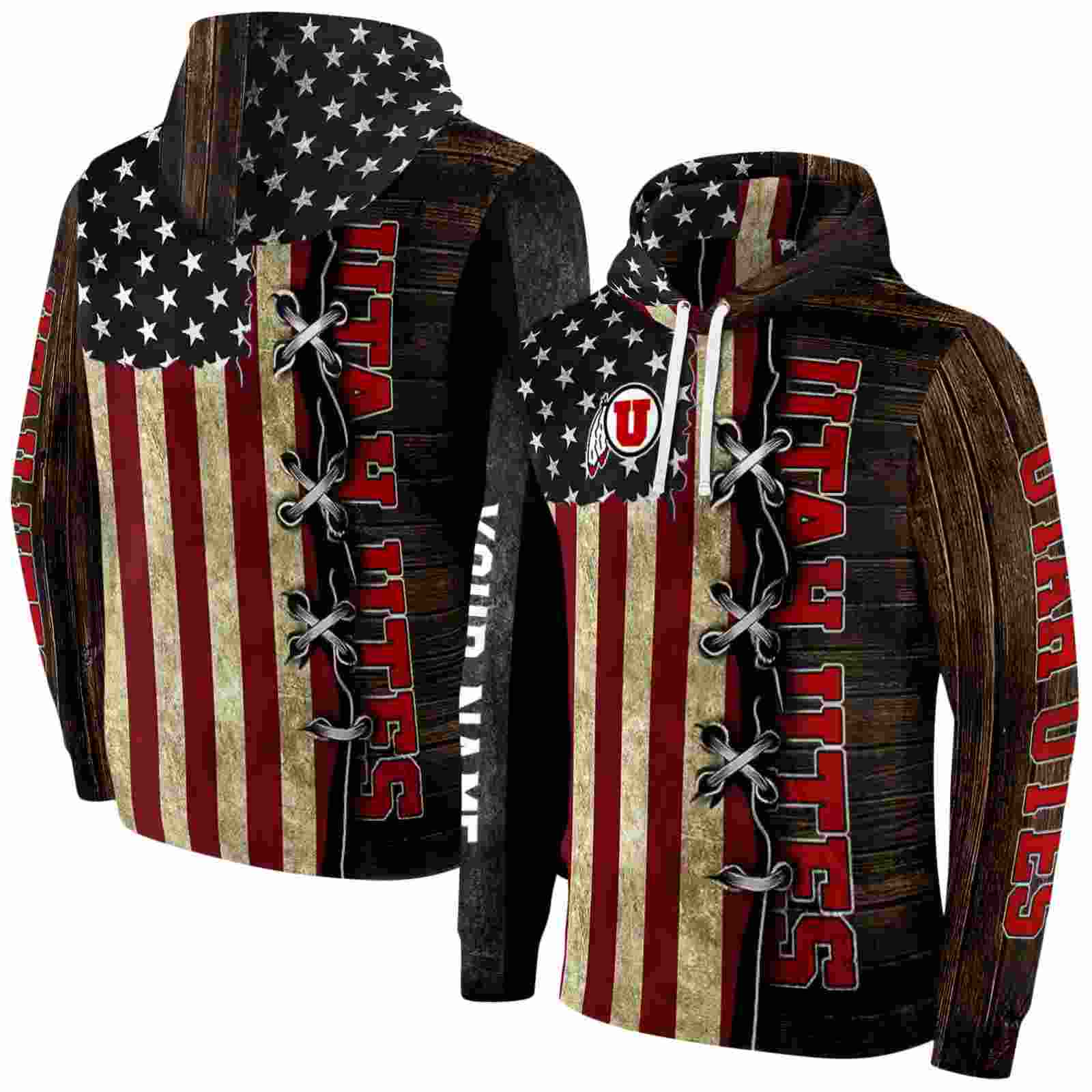 custom utah utes american pride hoodie fashion forward