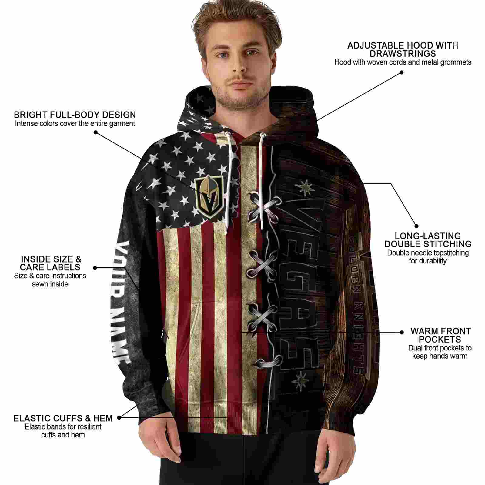 custom vegas golden knights american pride hoodie latest model