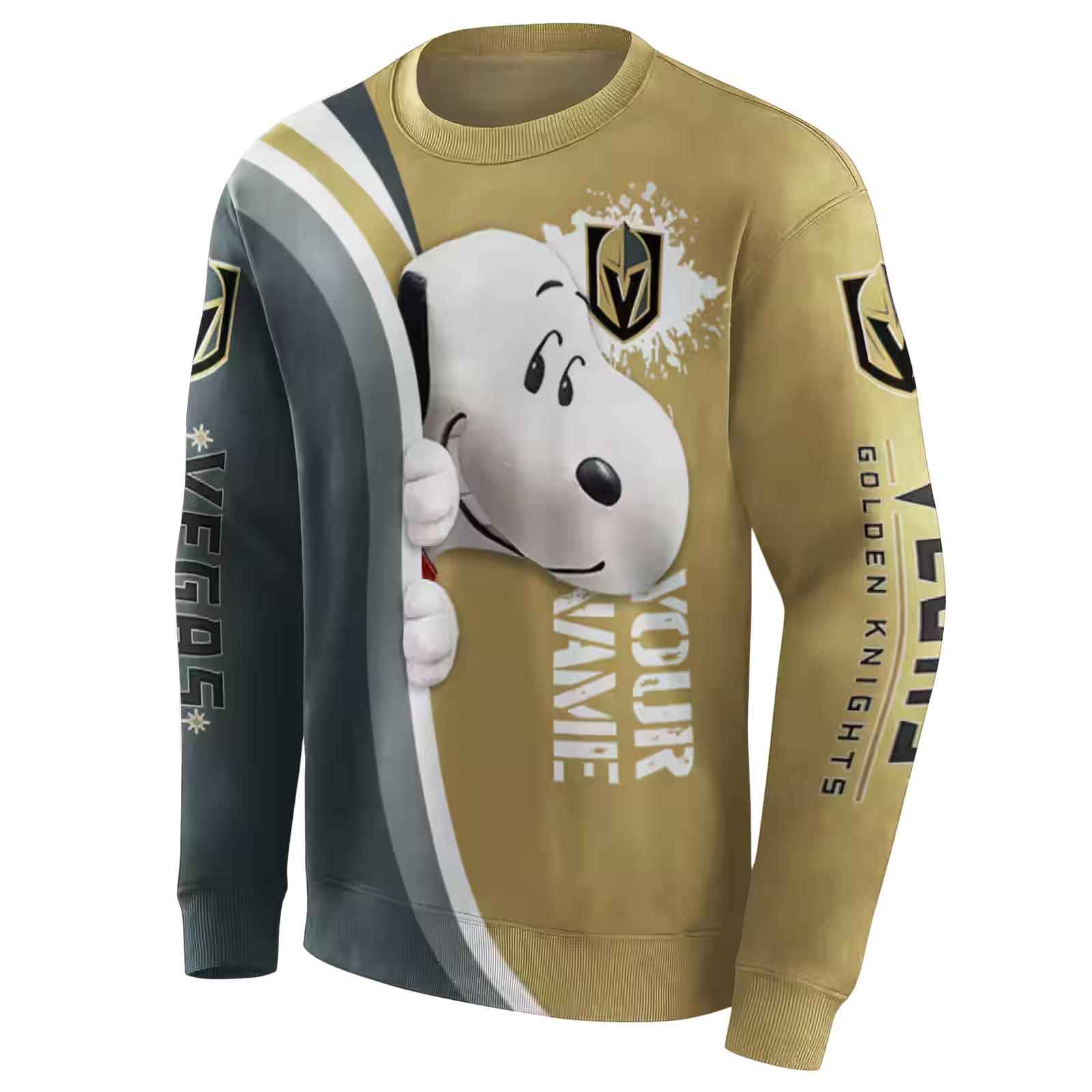 custom vegas golden knights peeking snoopy tan hoodie new arrival