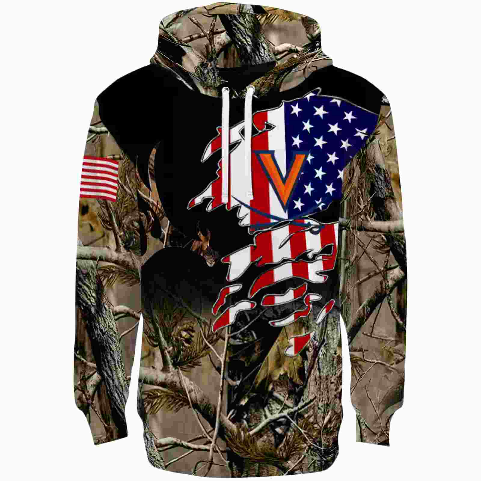 Custom Virginia Cavaliers Tree Camo Hoodie