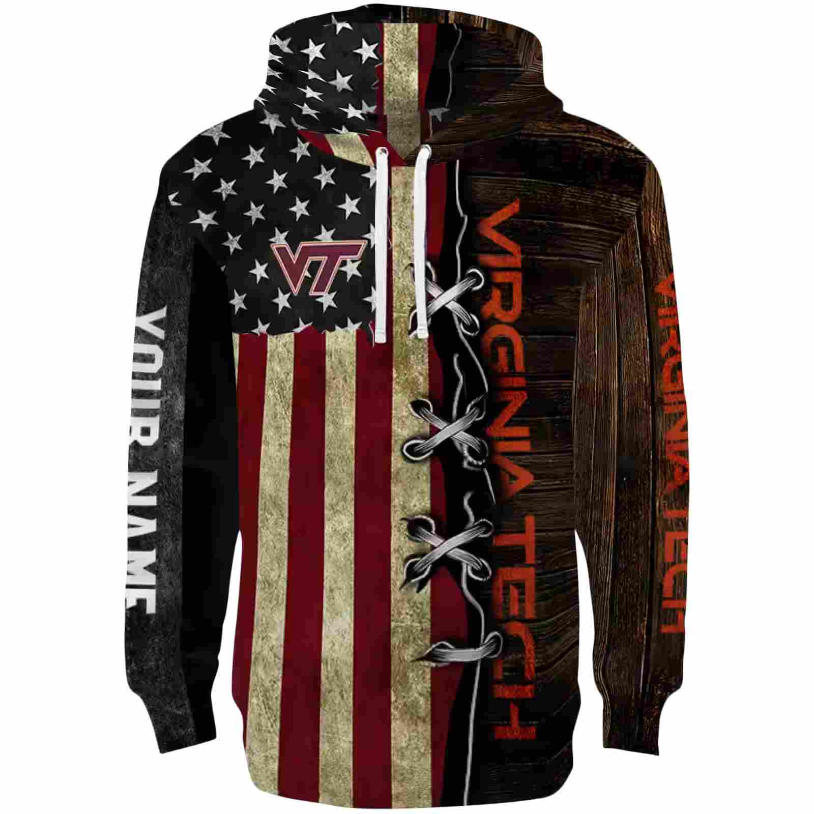 Custom Virginia Tech Hokies American Pride Hoodie