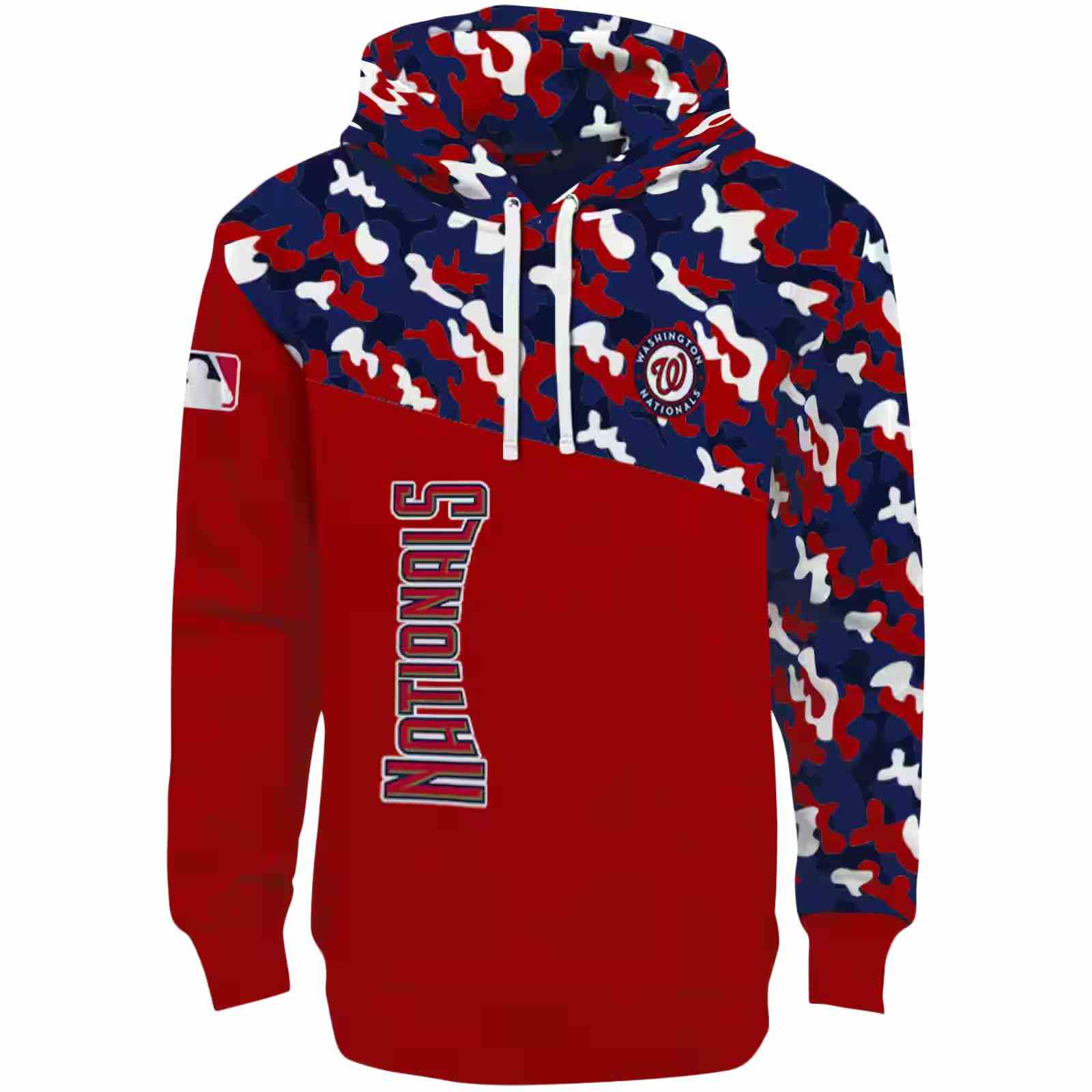 Custom Washington Nationals Camo Pattern Red Hoodie