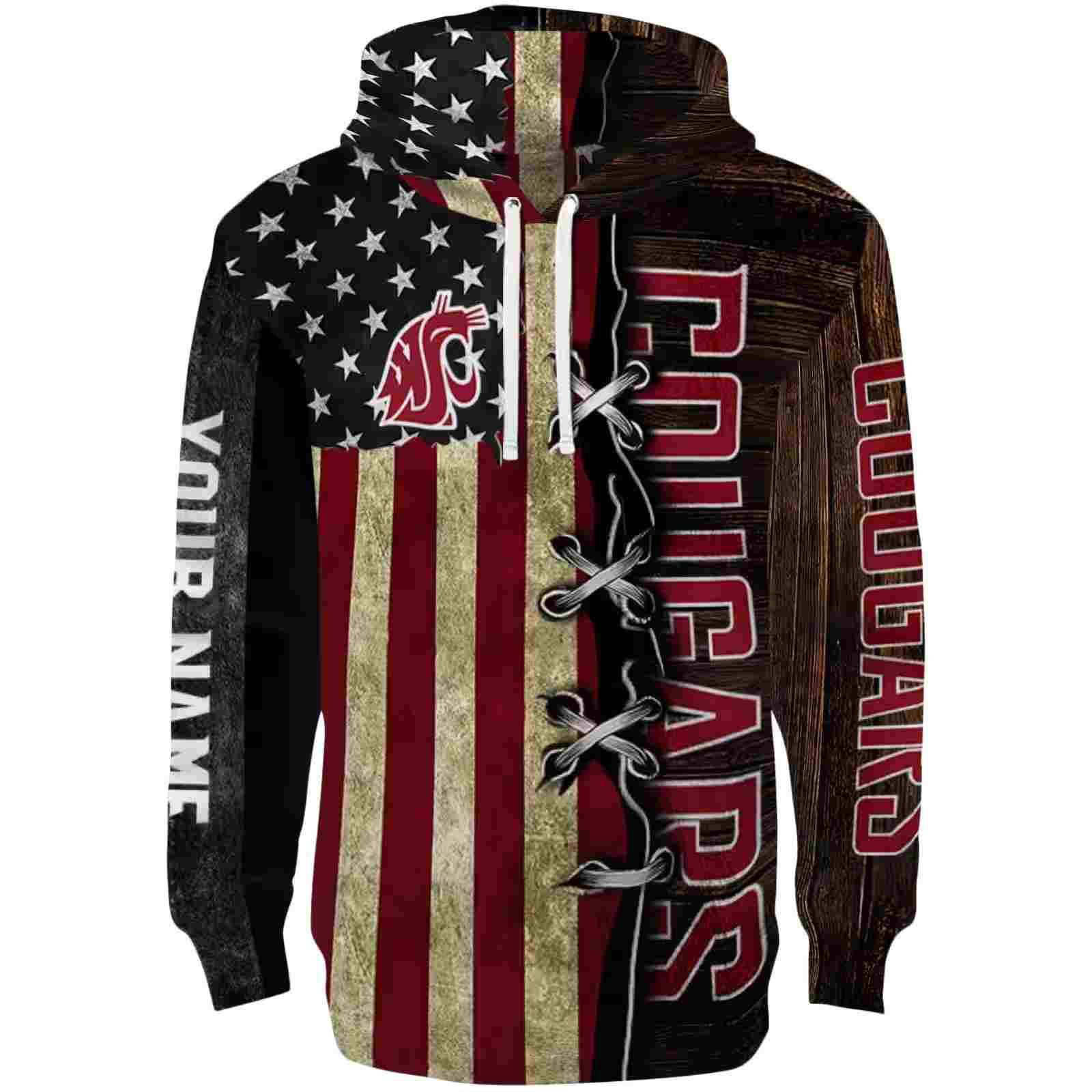 Custom Washington State Cougars American Pride Hoodie