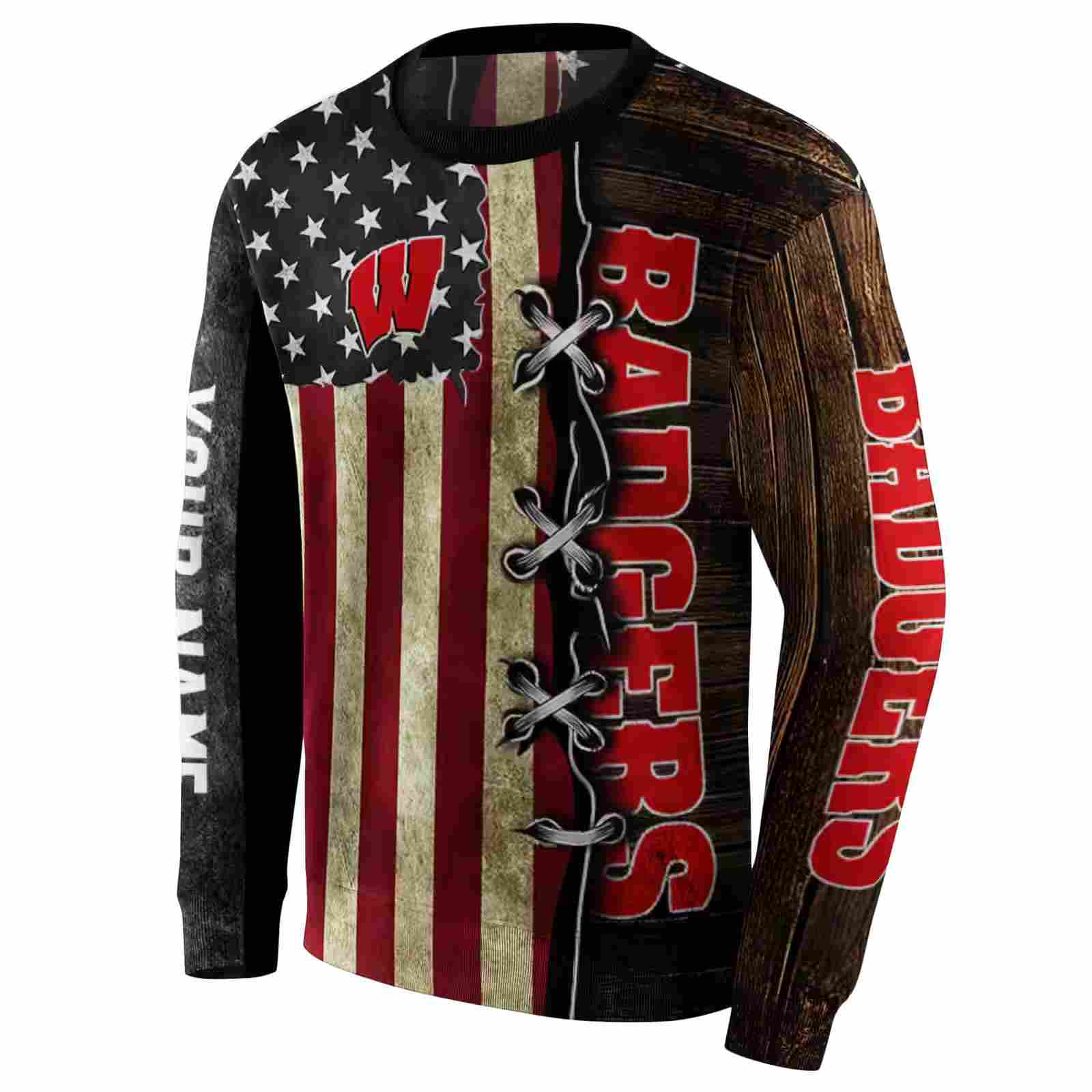 custom wisconsin badgers american pride hoodie new arrival