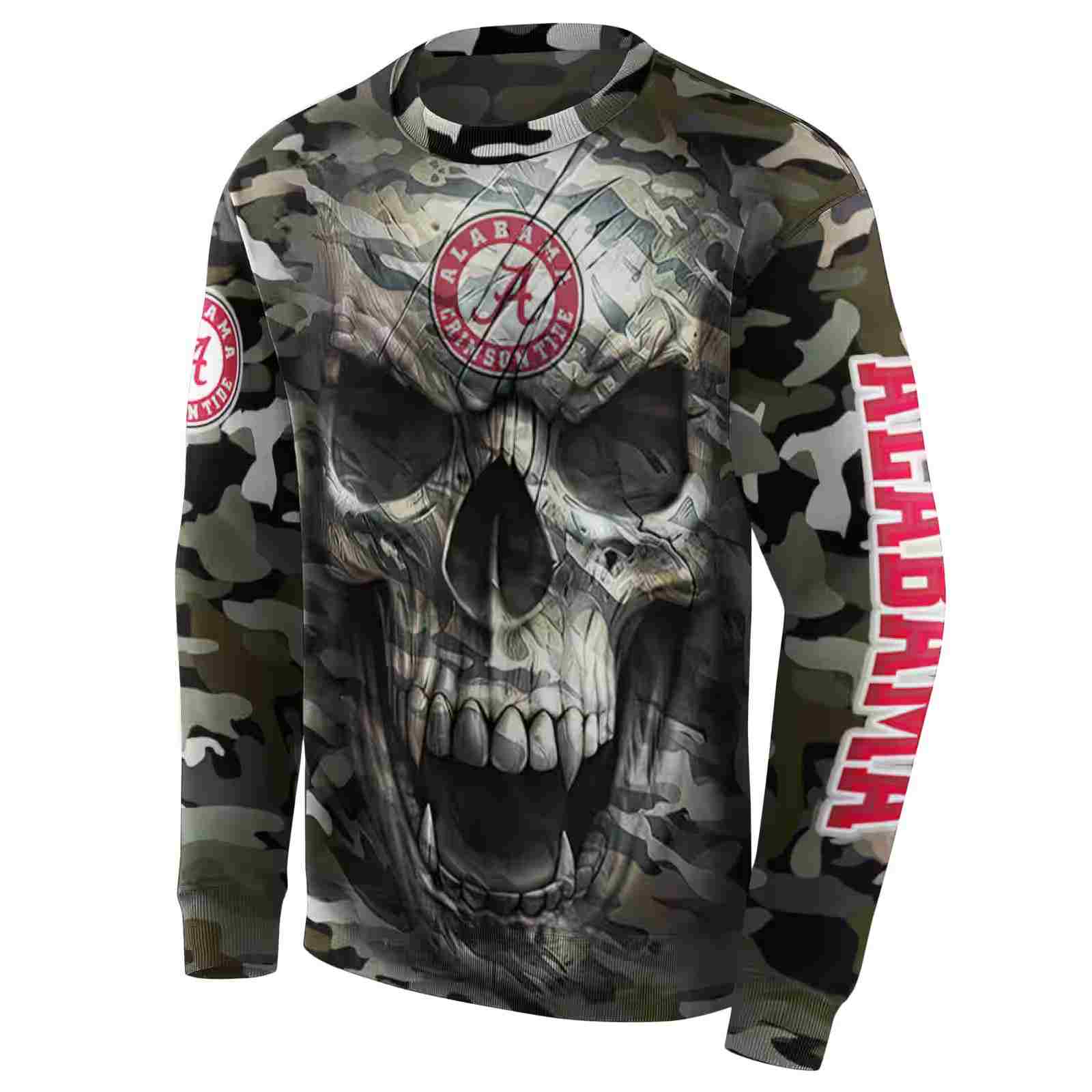 customized alabama crimson tide camo skull hoodie new arrival