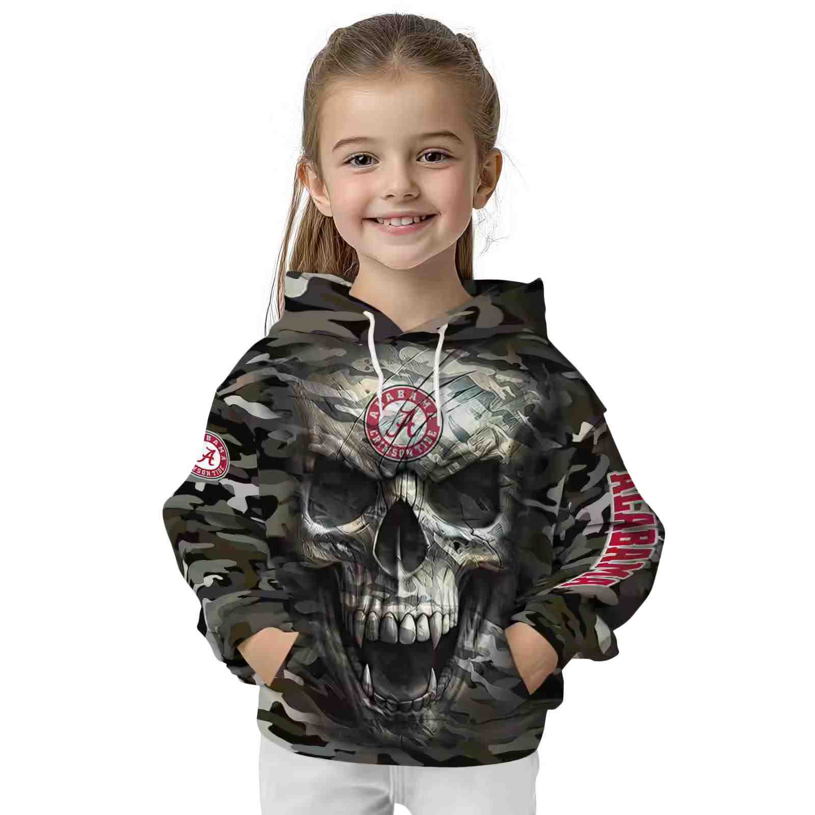 customized alabama crimson tide camo skull hoodie top rated