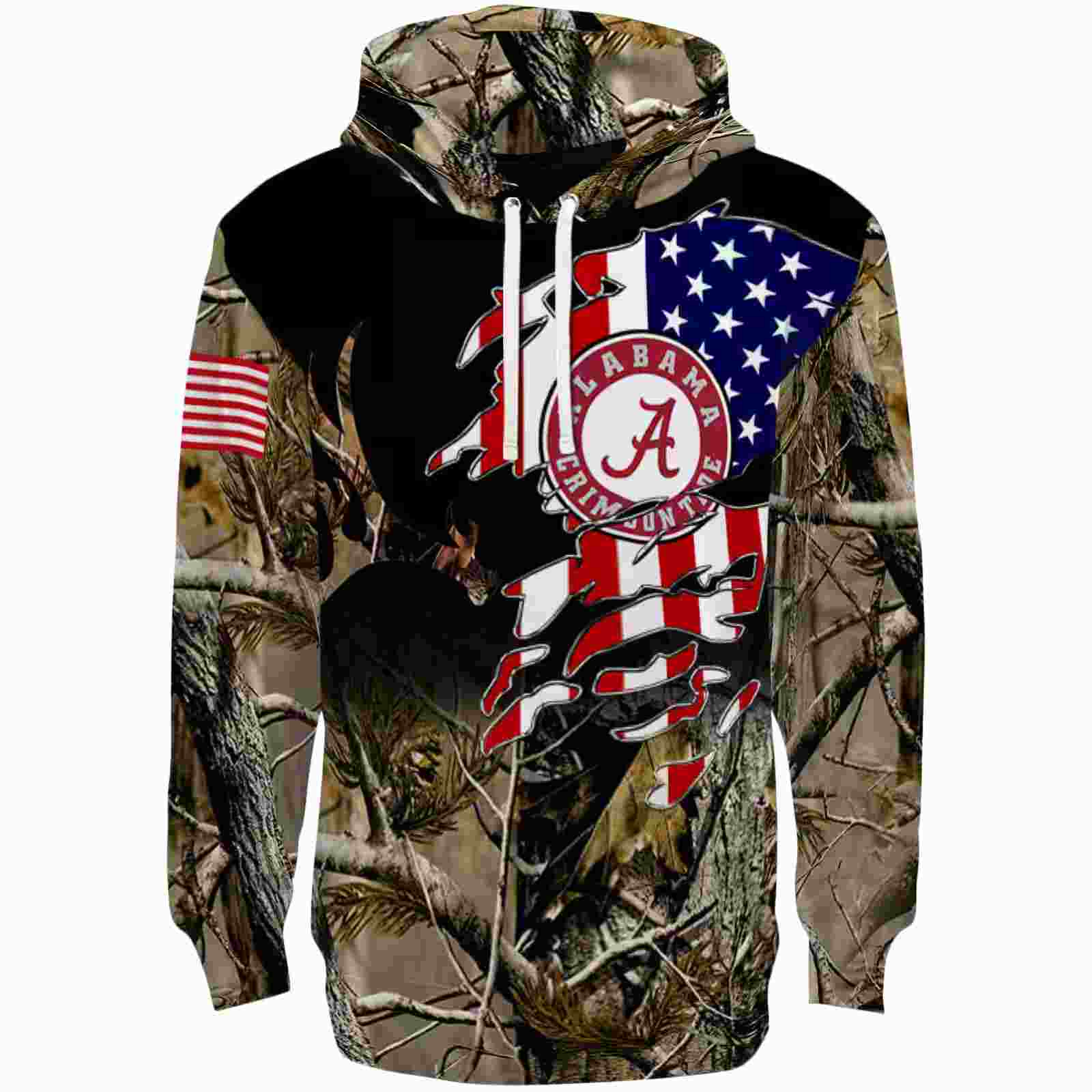 Customized Alabama Crimson Tide Tree Camo Hoodie