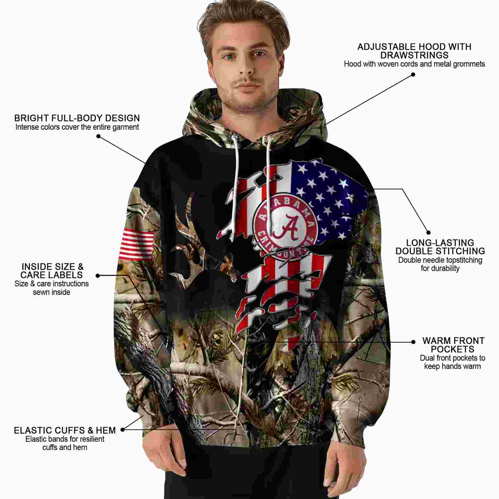 customized alabama crimson tide tree camo hoodie latest model