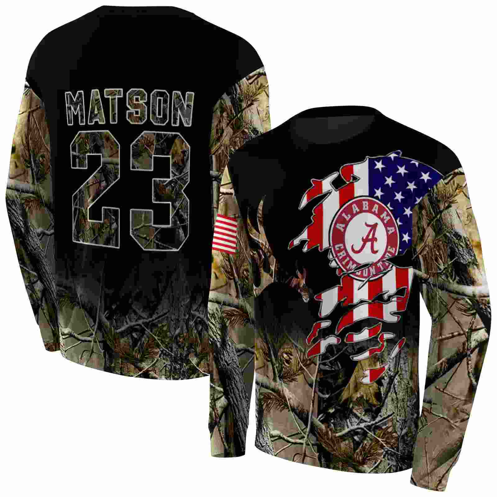 customized alabama crimson tide tree camo hoodie premium grade