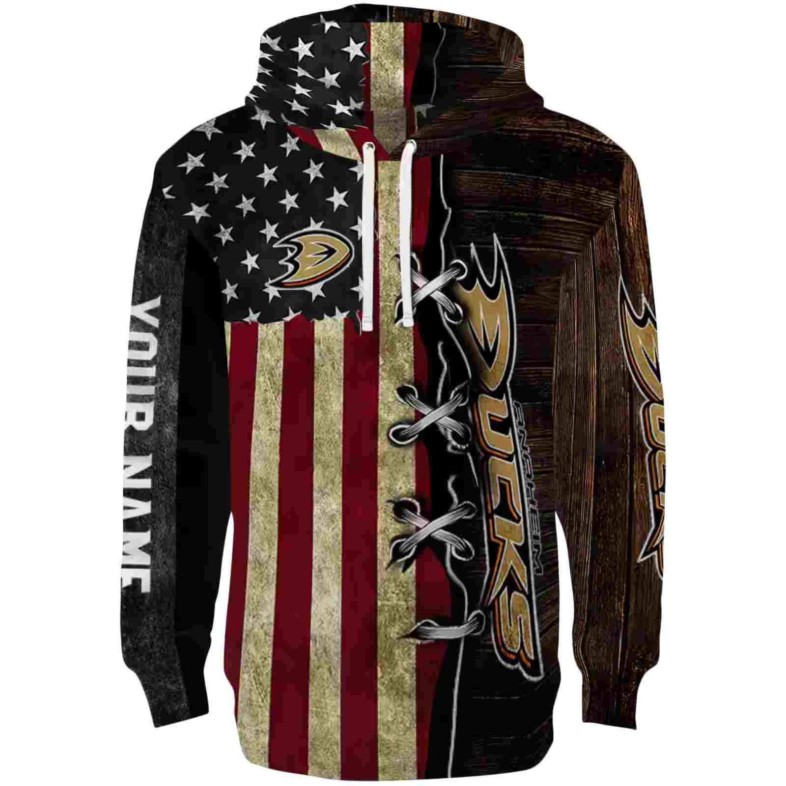 Customized Anaheim Ducks American Pride Hoodie