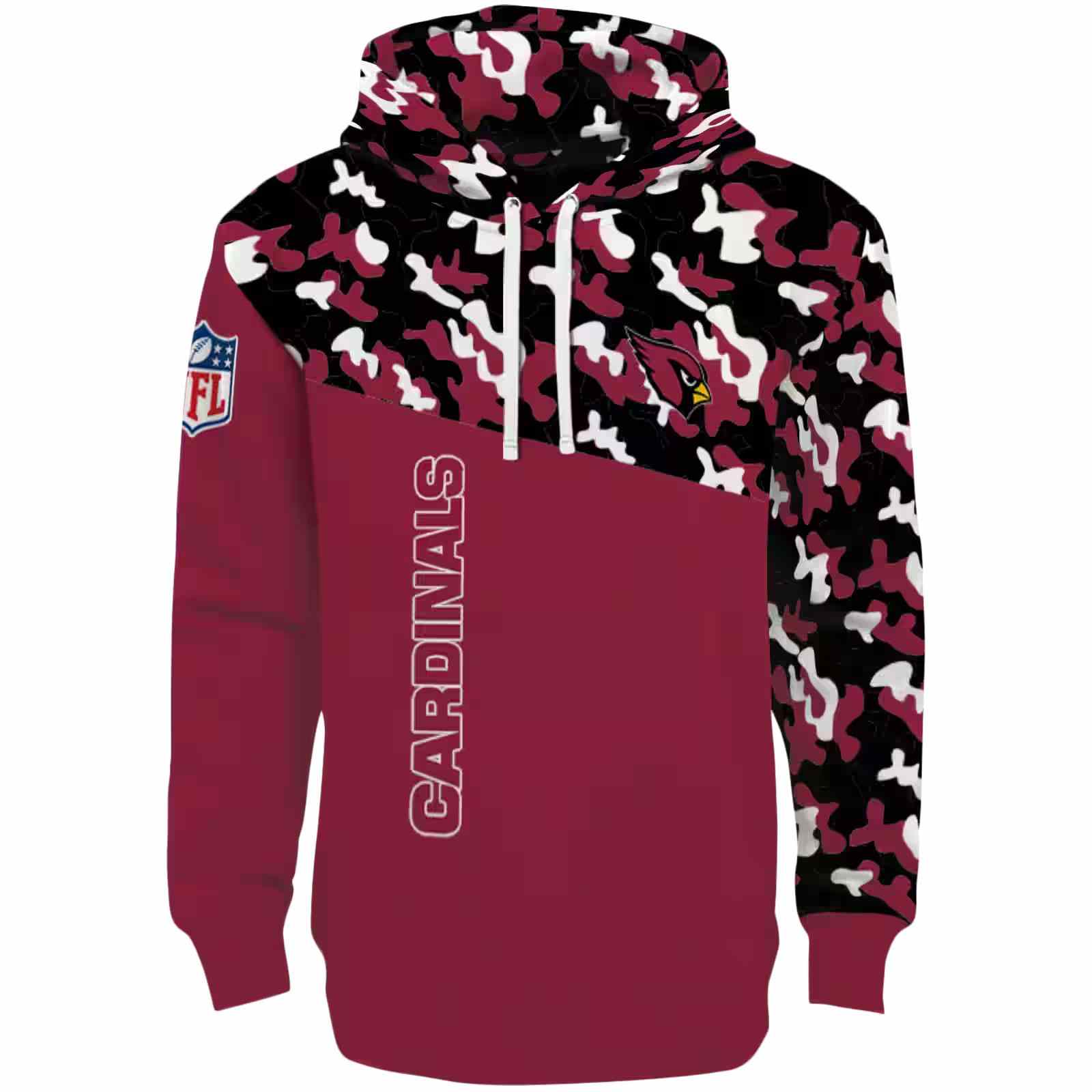 Customized Arizona Cardinals Camo Pattern Red Hoodie