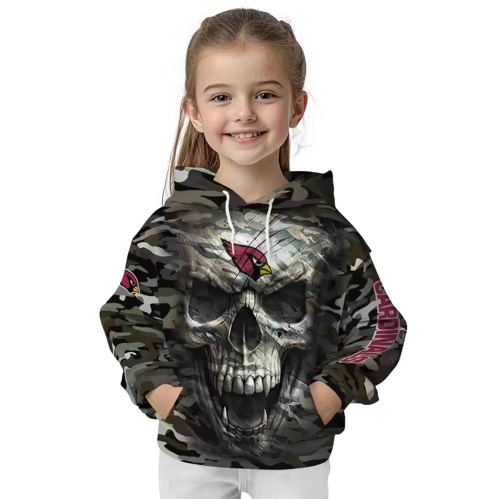 customized arizona cardinals camo skull hoodie top rated