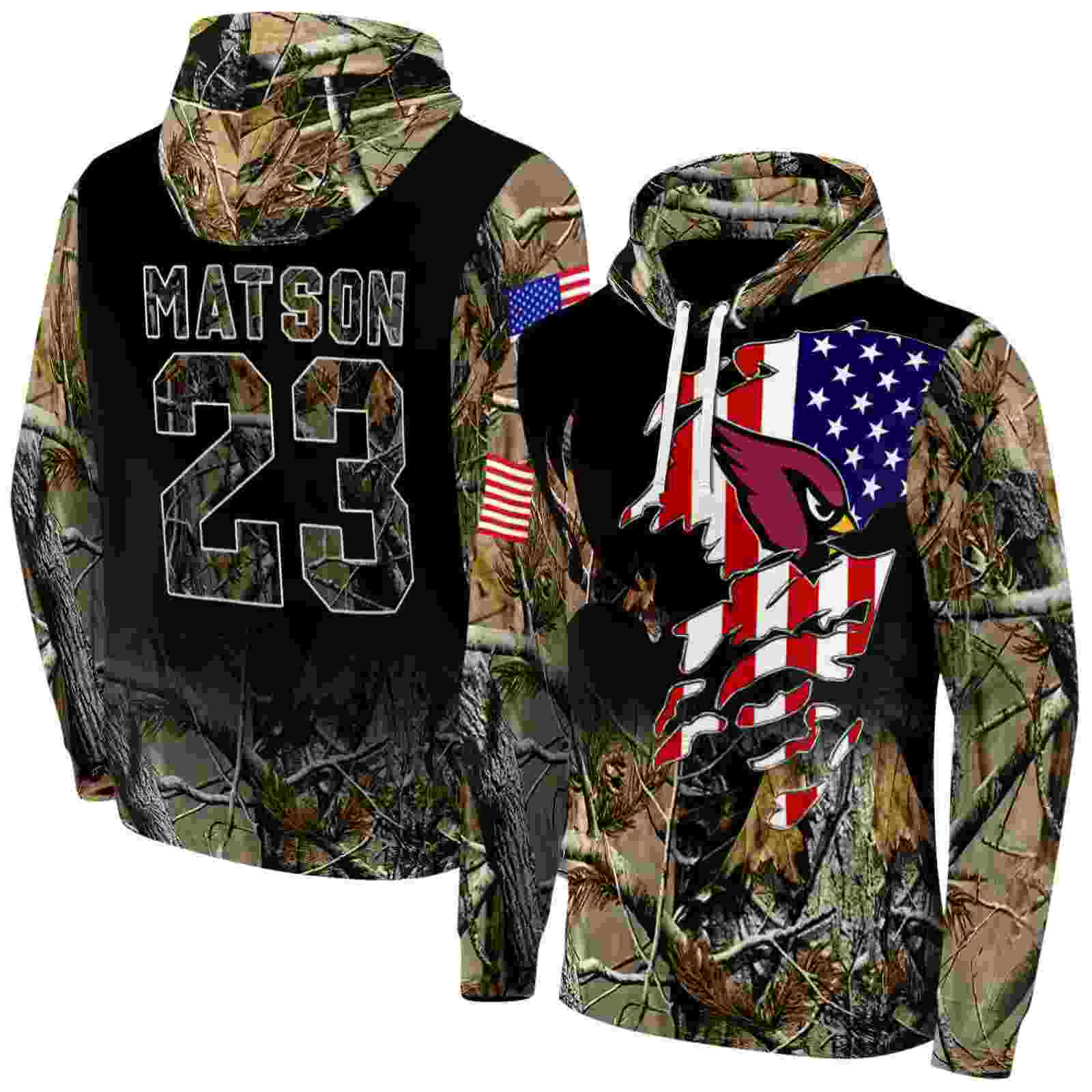 customized arizona cardinals tree camo hoodie fashion forward