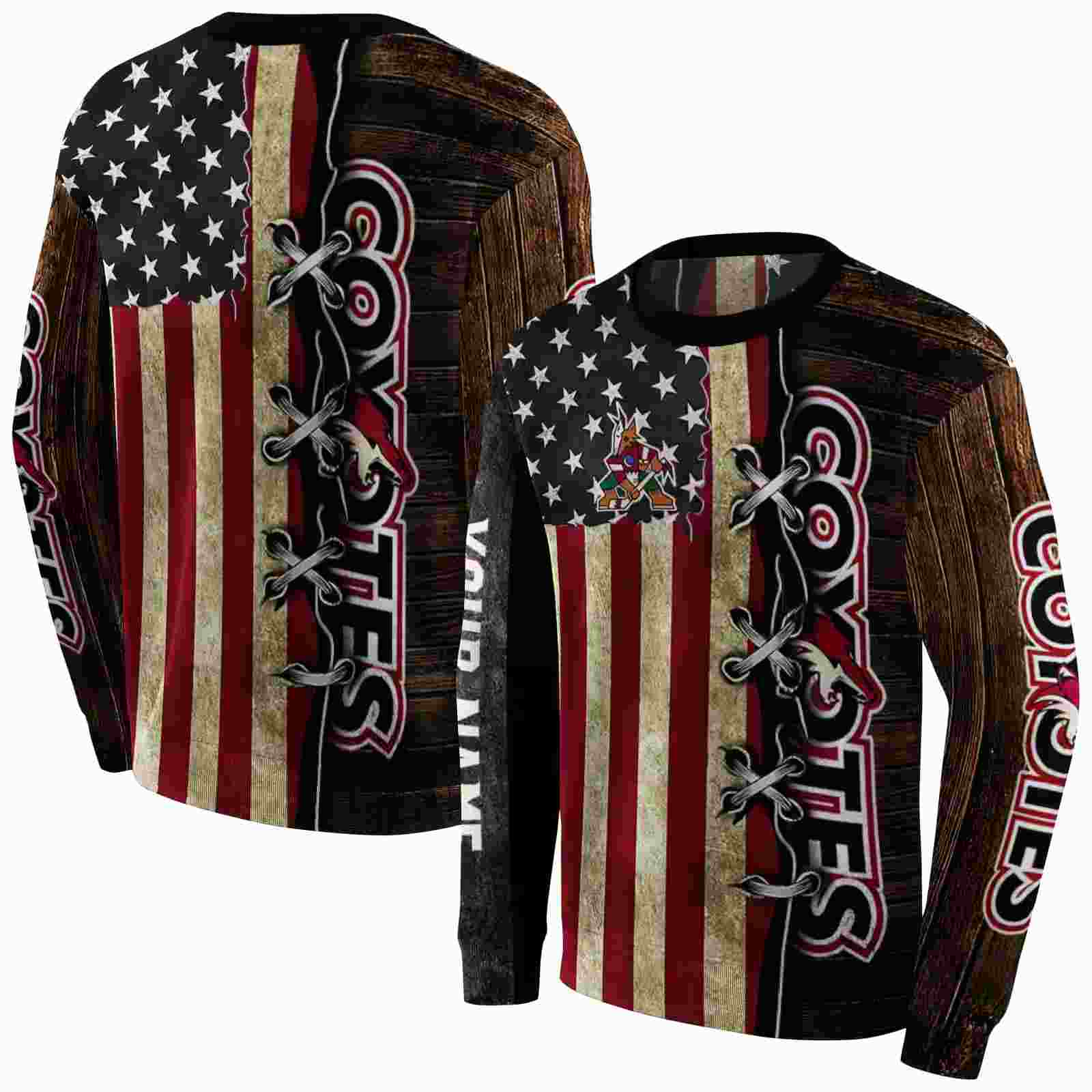 customized arizona coyotes american pride hoodie premium grade