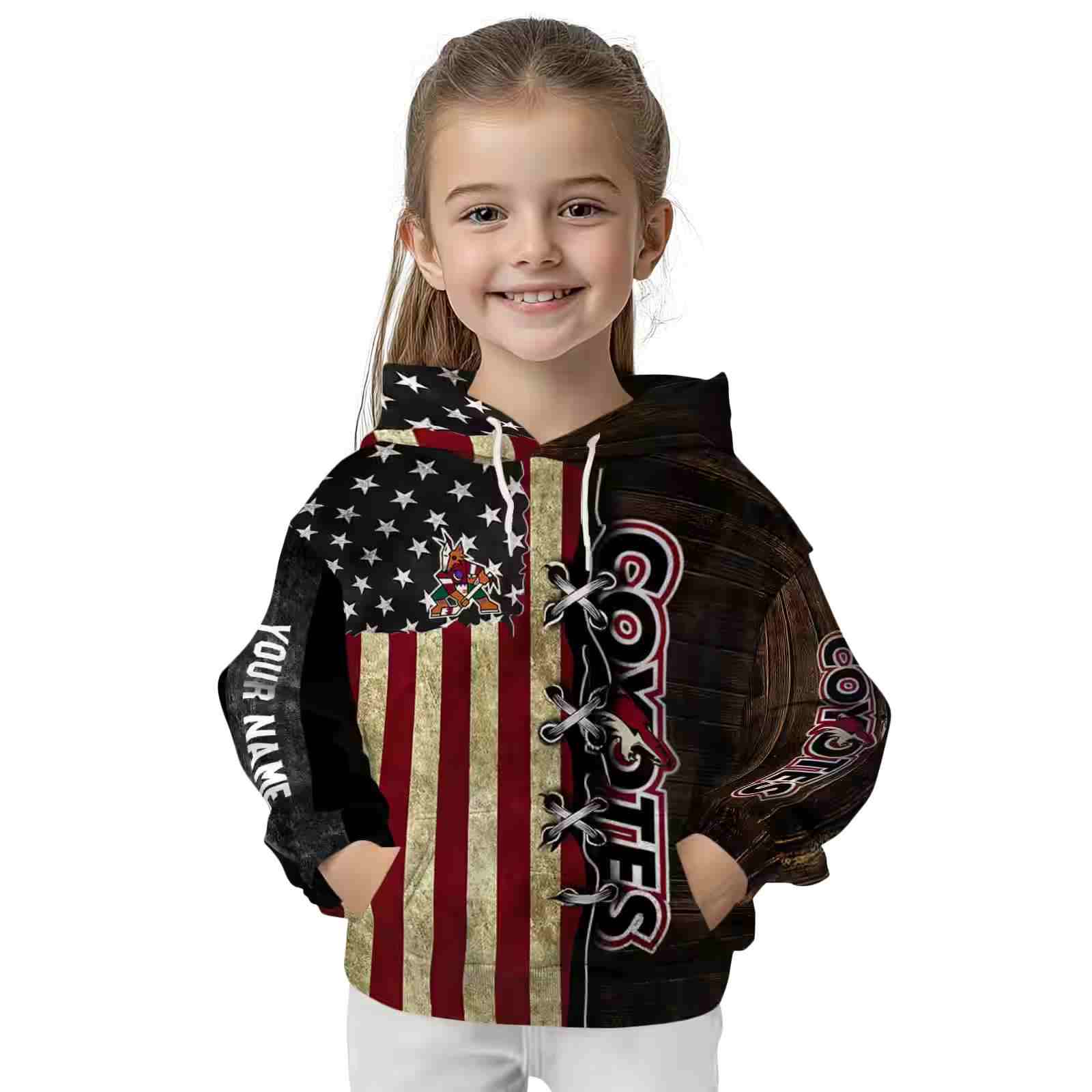 customized arizona coyotes american pride hoodie top rated