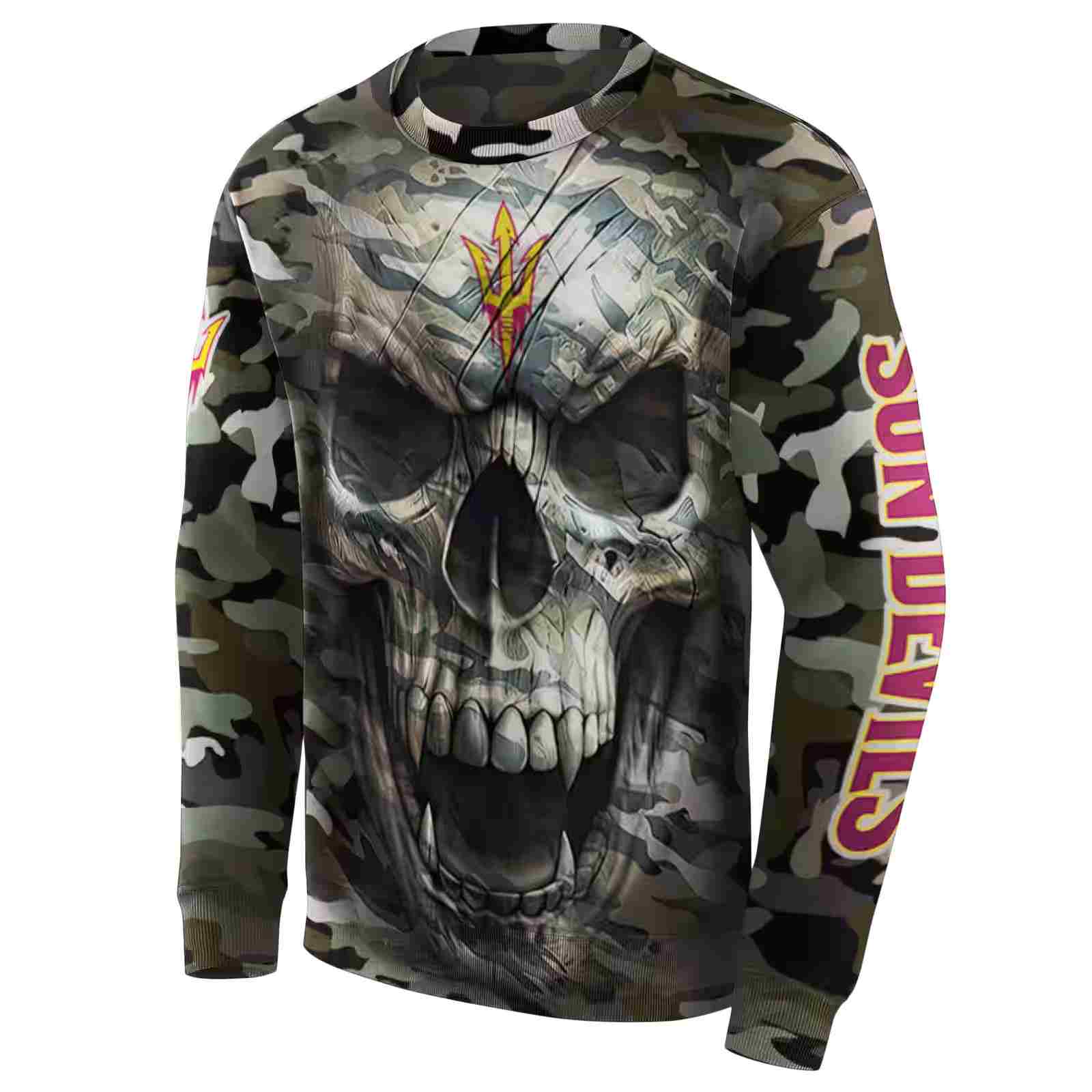 customized arizona state sun devils camo skull hoodie new arrival