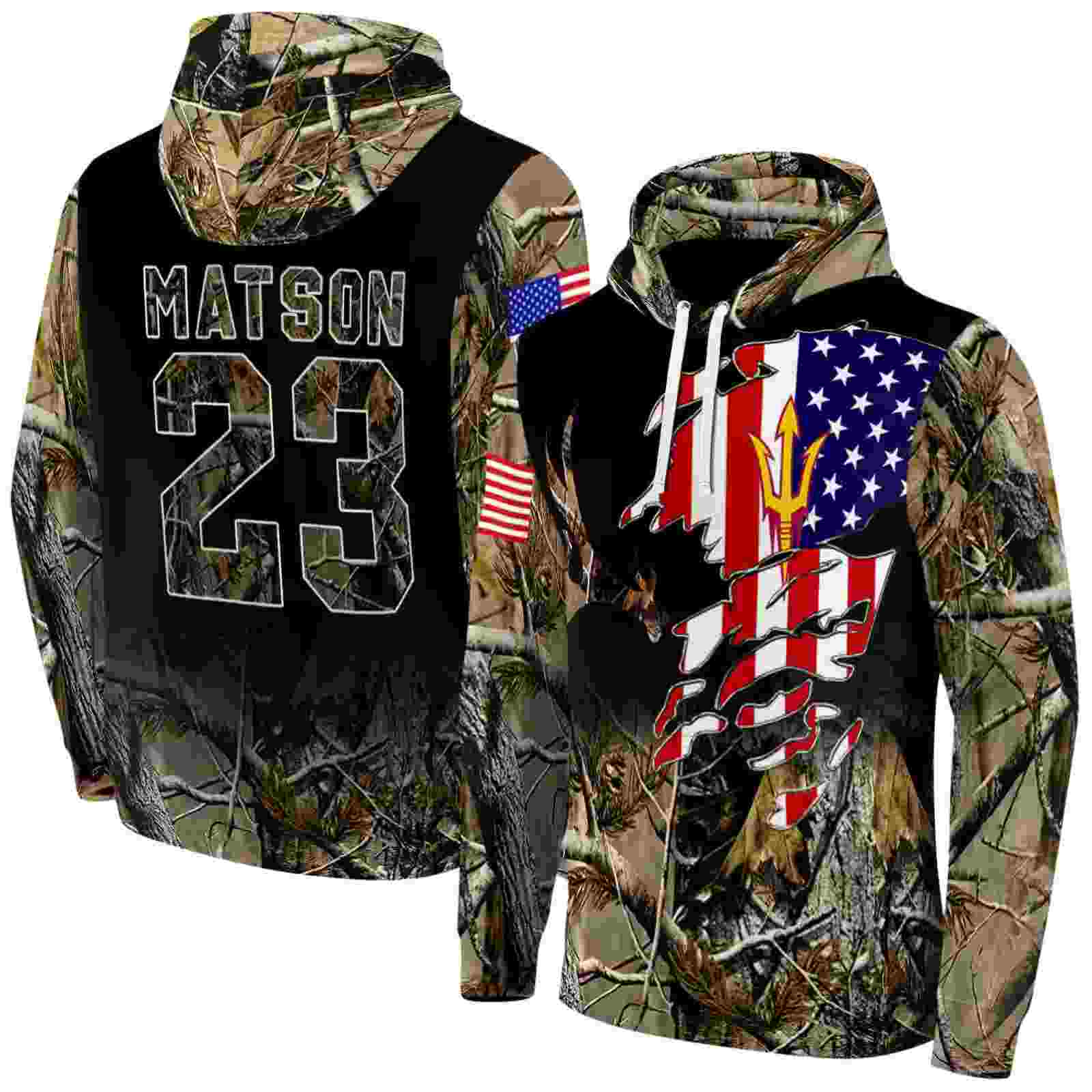 customized arizona state sun devils tree camo hoodie fashion forward