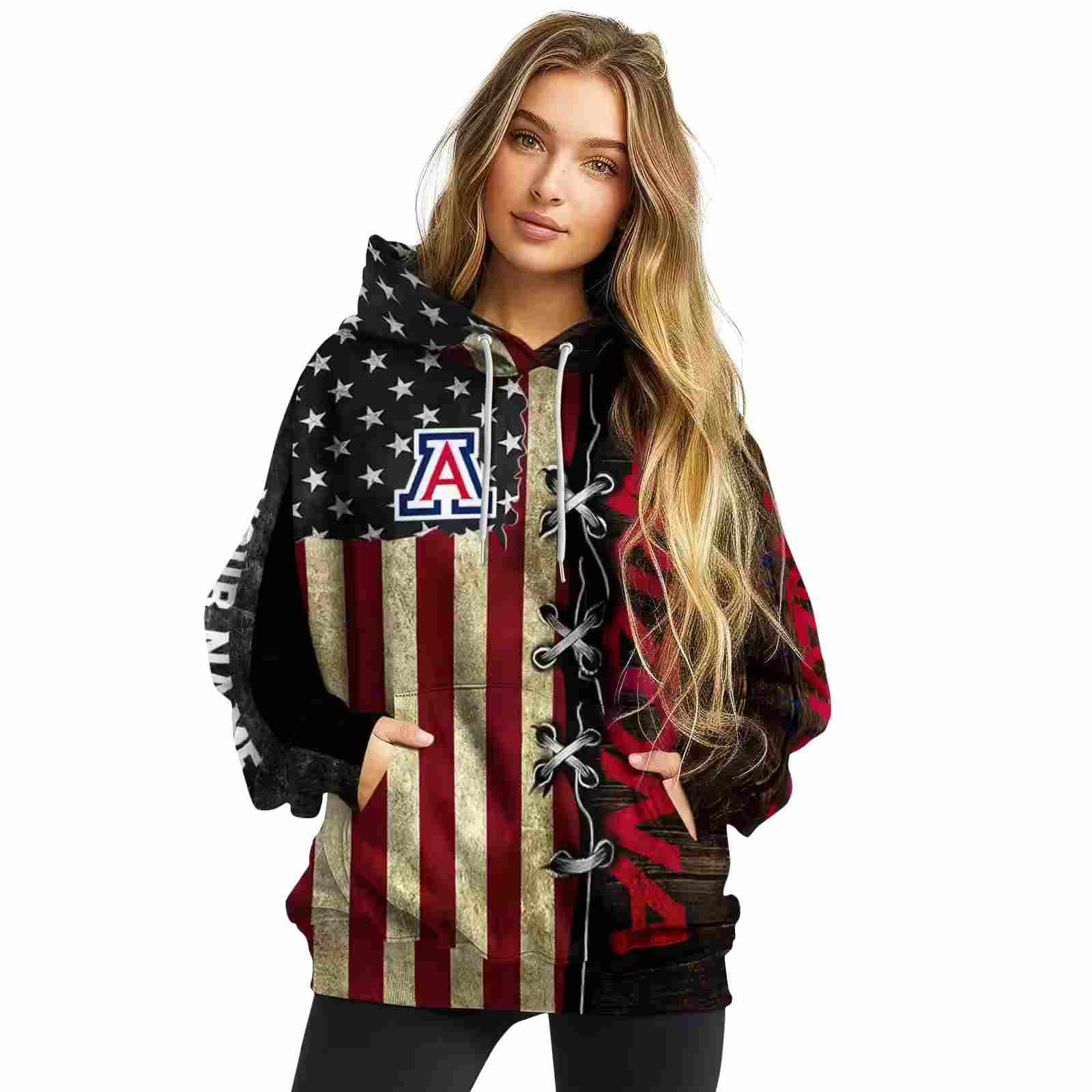 customized arizona wildcats american pride hoodie high quality