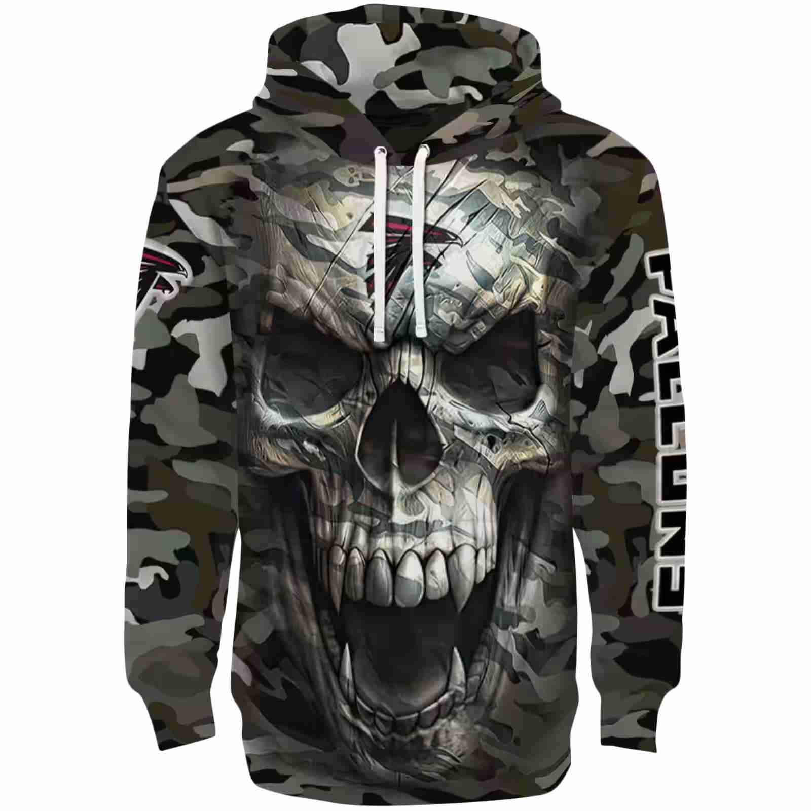 Customized Atlanta Falcons Camo Skull Hoodie