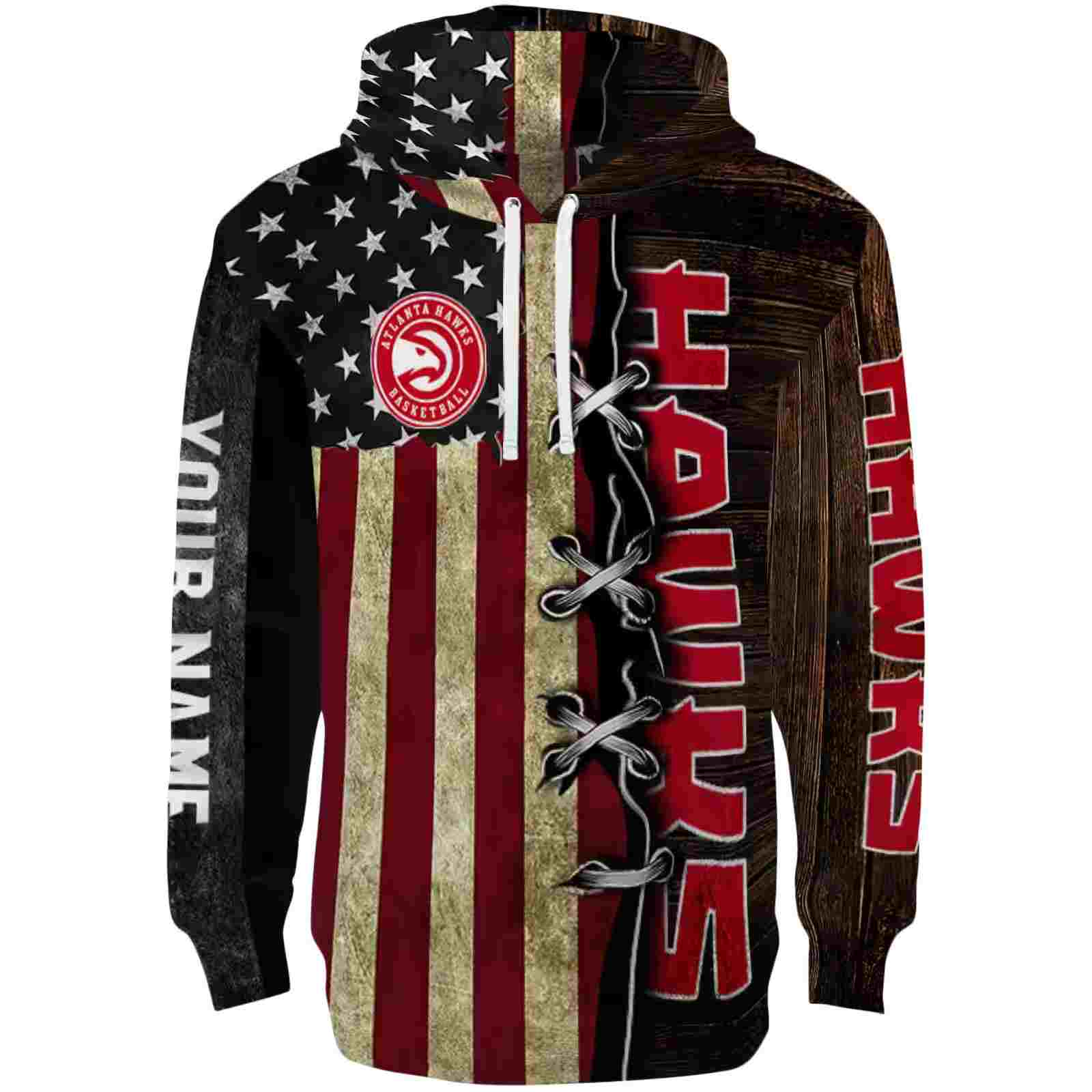 Customized Atlanta Hawks American Pride Hoodie