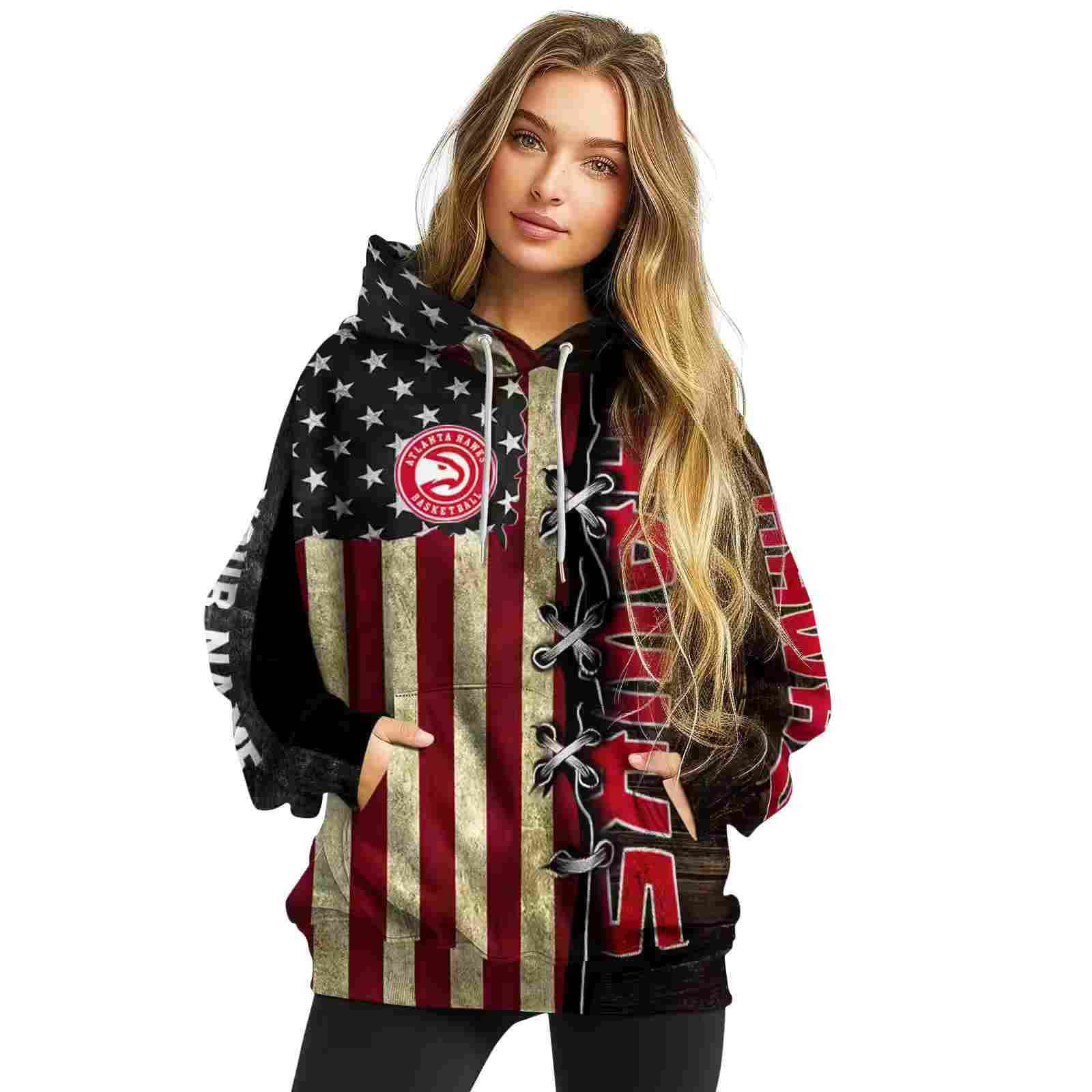 customized atlanta hawks american pride hoodie high quality