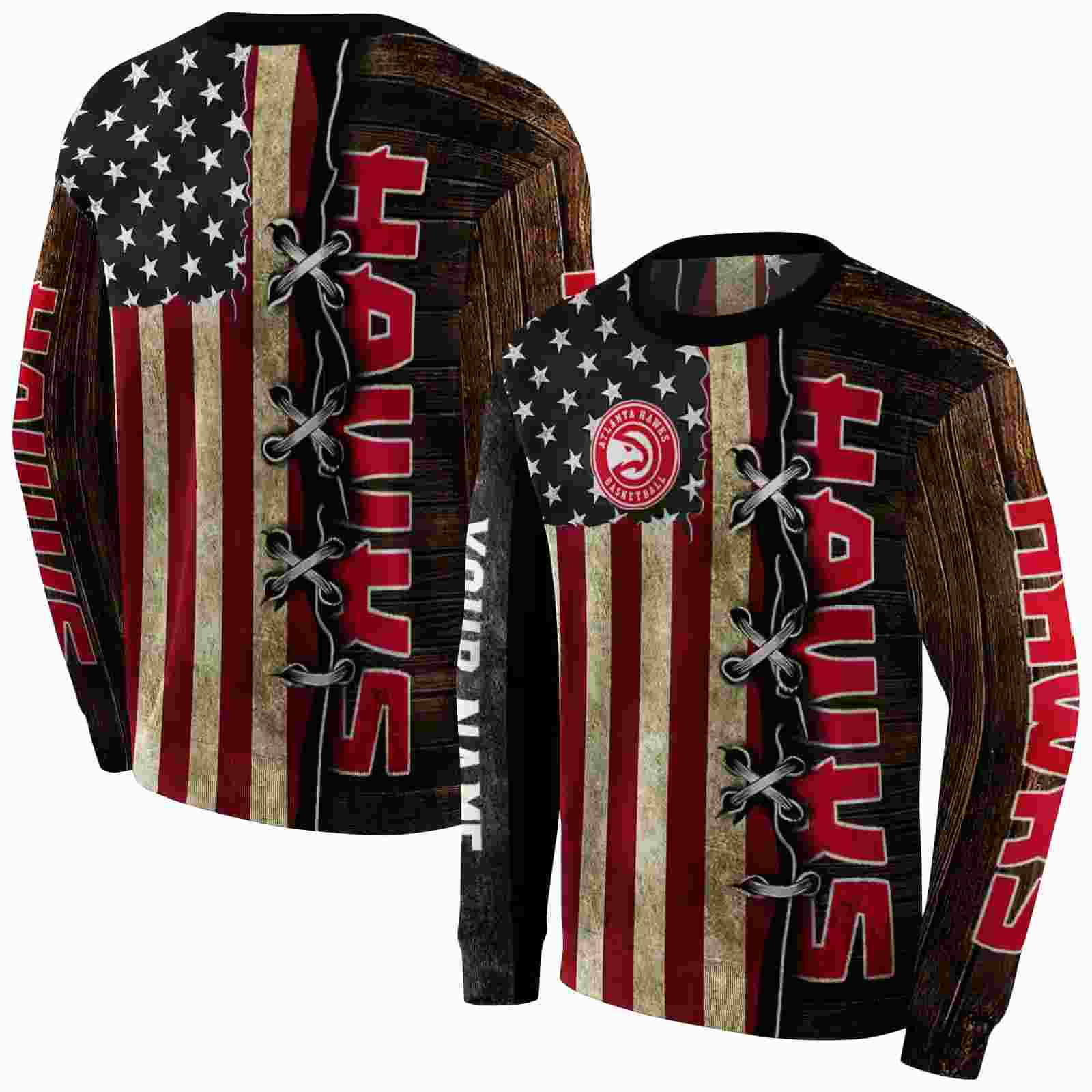 customized atlanta hawks american pride hoodie premium grade