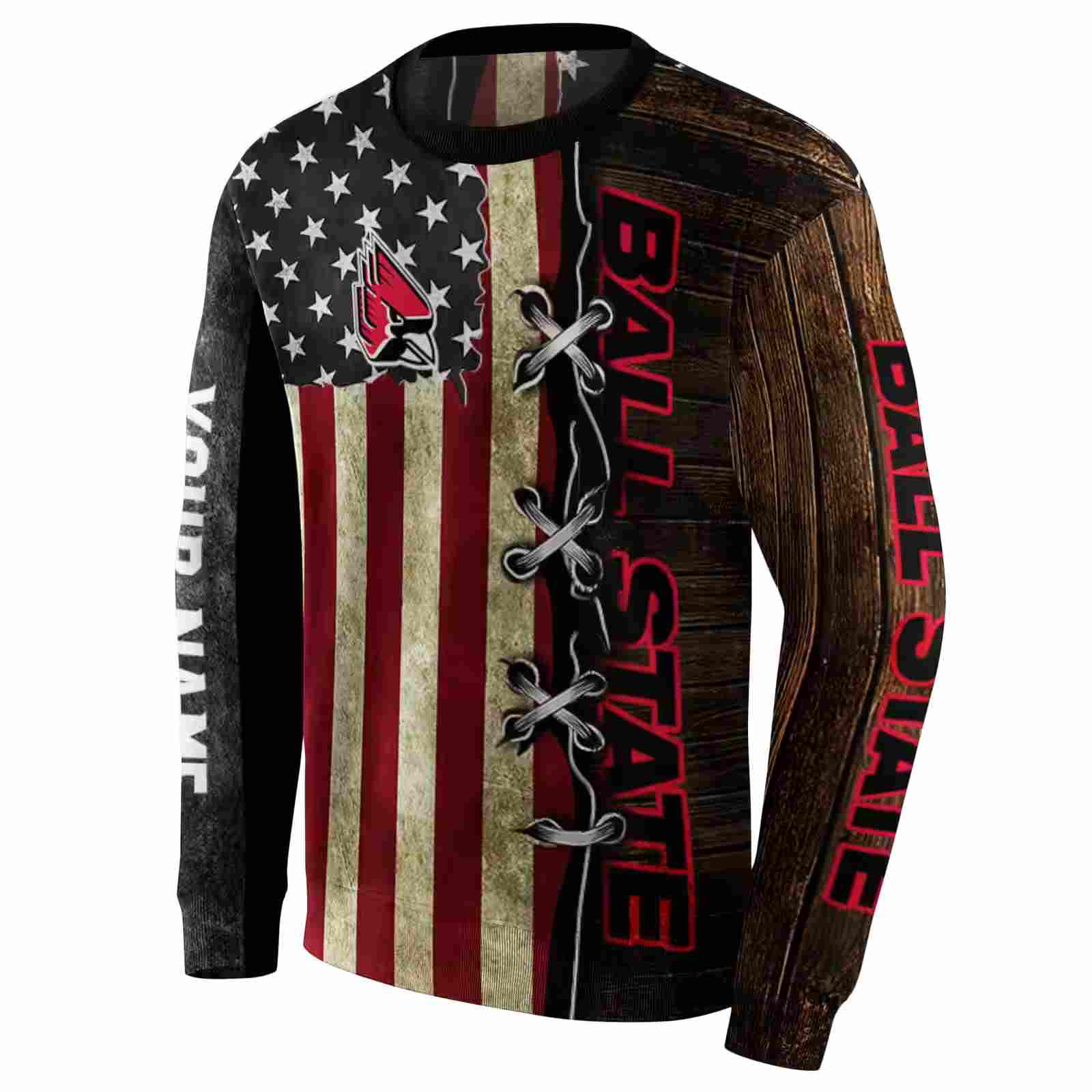 customized ball state cardinals american pride hoodie new arrival