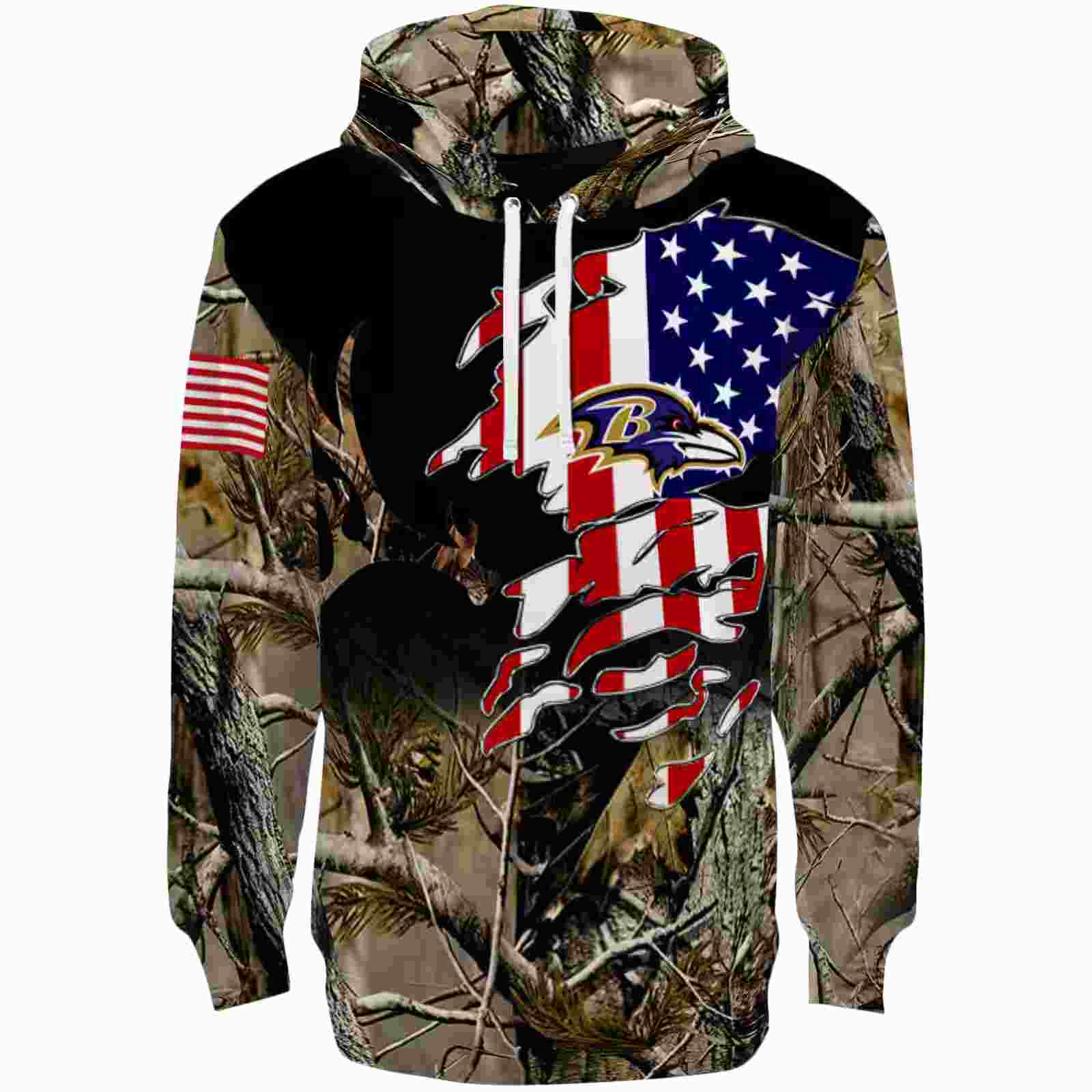 Customized Baltimore Ravens Tree Camo Hoodie