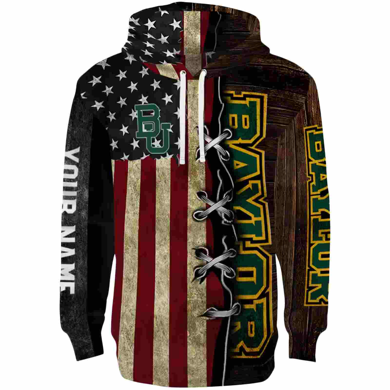 Customized Baylor Bears American Pride Hoodie