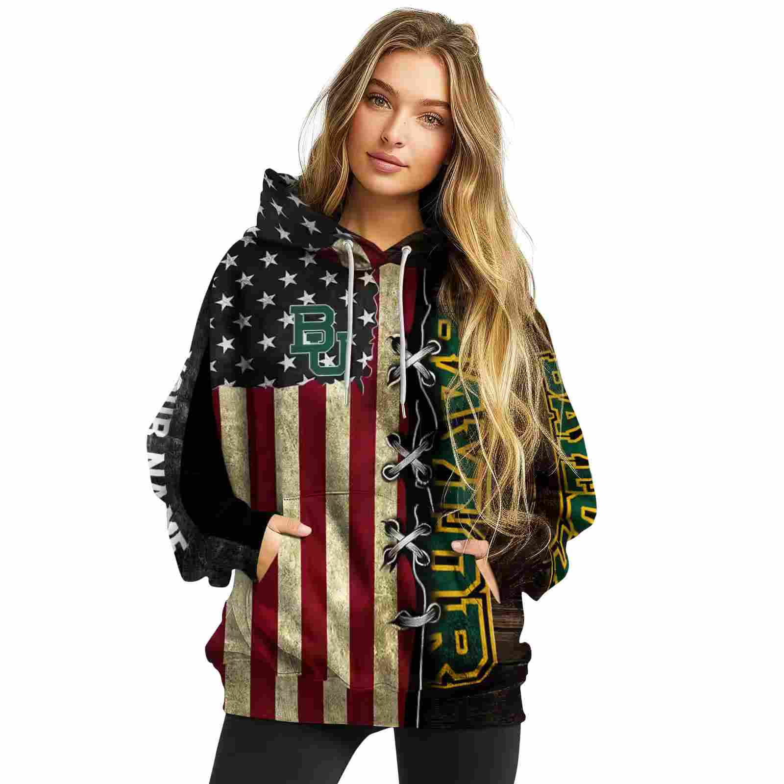 customized baylor bears american pride hoodie high quality