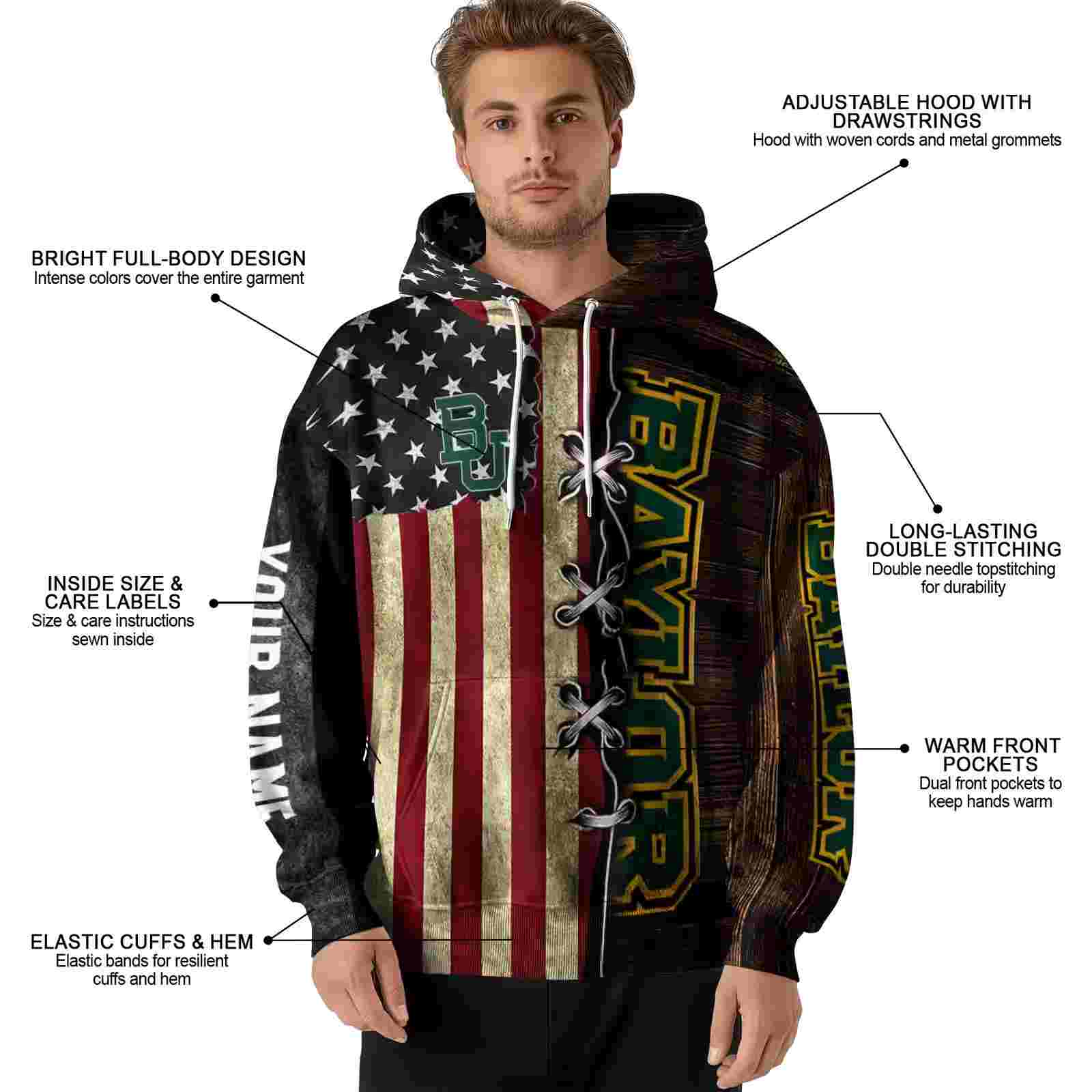 customized baylor bears american pride hoodie latest model